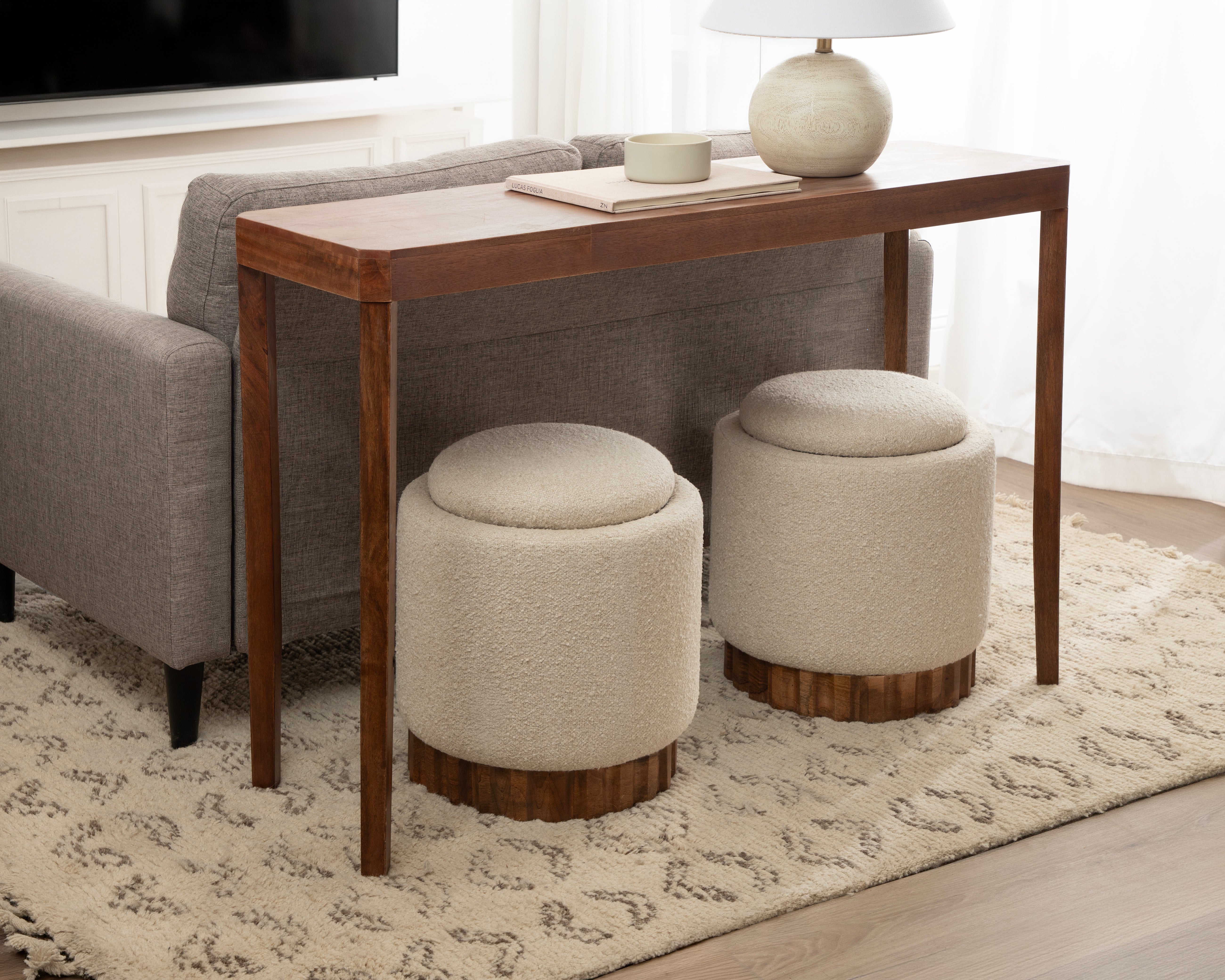 Storage Ottoman 16x16x19 Walnut Brown 8