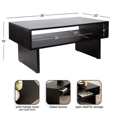 Coffee Table Black 36x20x16 2