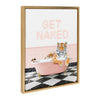 Sylvie Tiger Get Naked Retro Pink Bath Framed Canvas by Amy Peterson Art Studio