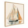 Sylvie Mid Century Modern Geometric Sailboat Framed Canvas by The Creative Bunch Studio