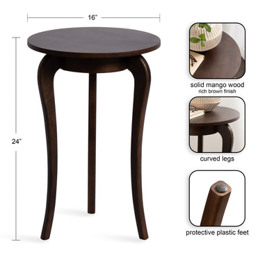 Side Table Dark Brown 16x16x24 2