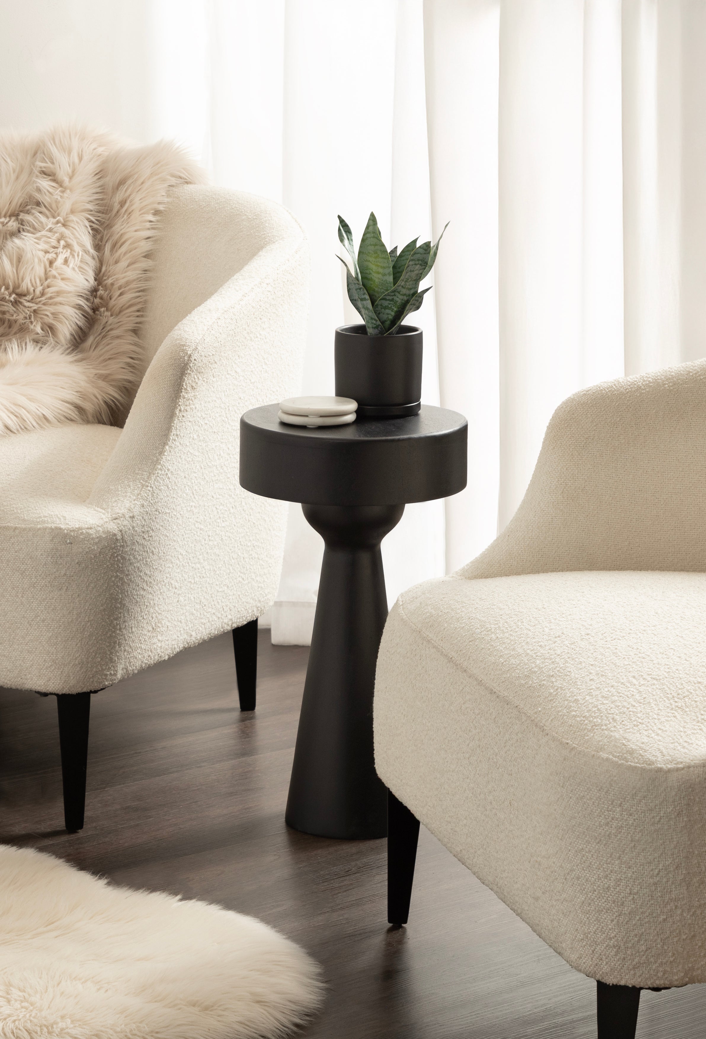 Side Table Black 12x12x22 6