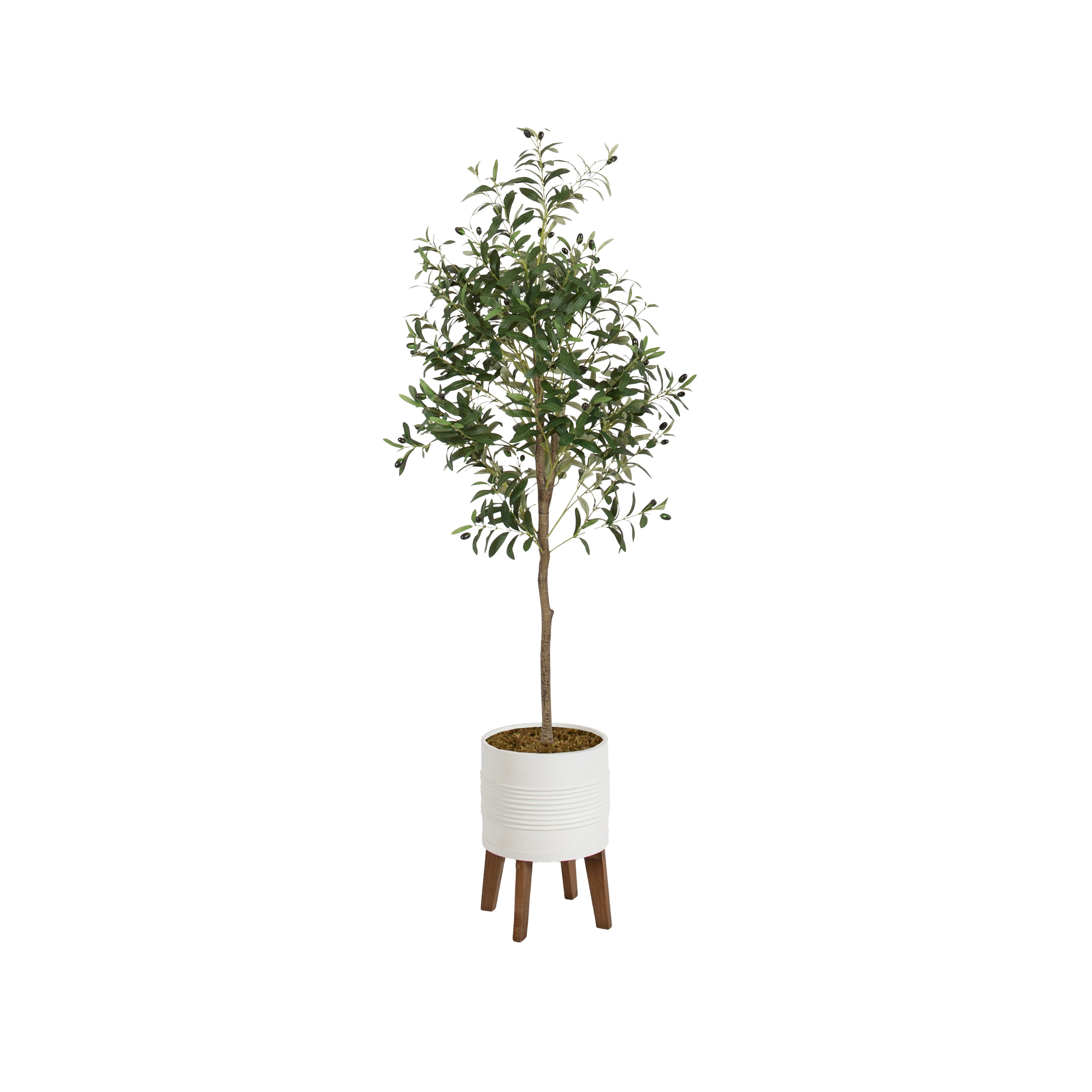 Faux Tree 5.5' White Rustic Brown 1