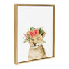 Sylvie Flower Crown Lion Cub Framed Canvas by Amy Peterson Art Studio