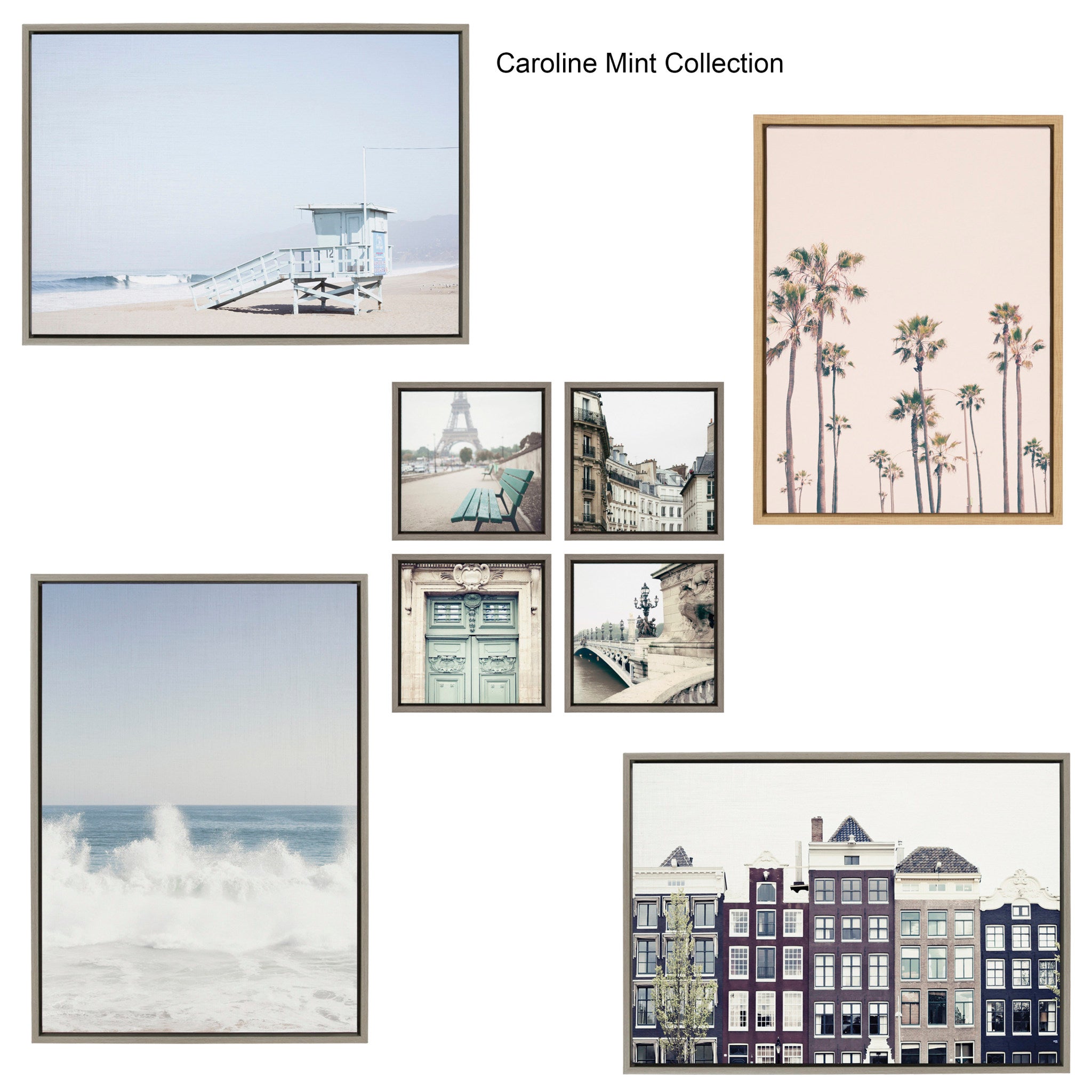Sylvie Pink Palm Tree Paradise Framed Canvas by Caroline Mint
