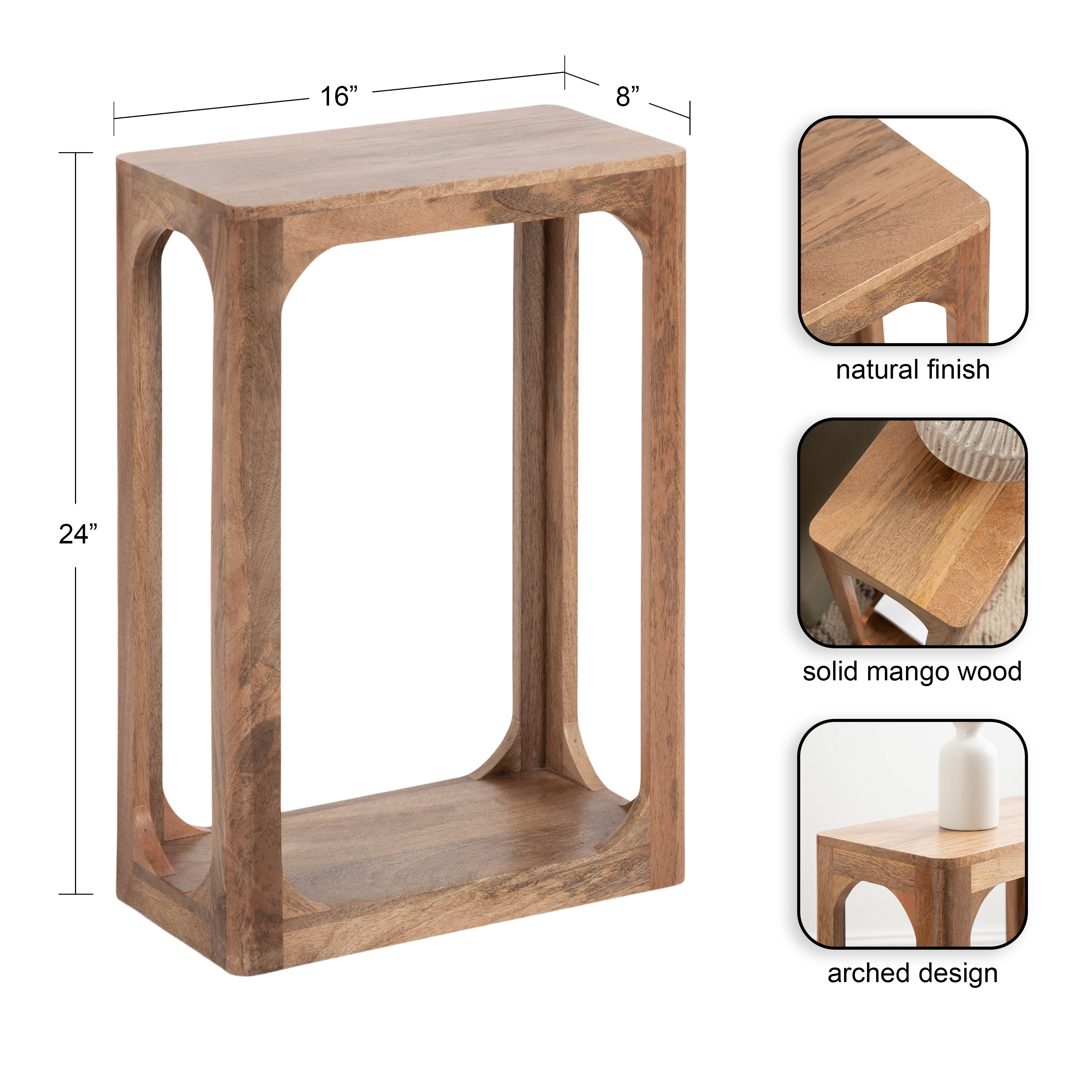 Side Table Natural 16x8x24 2