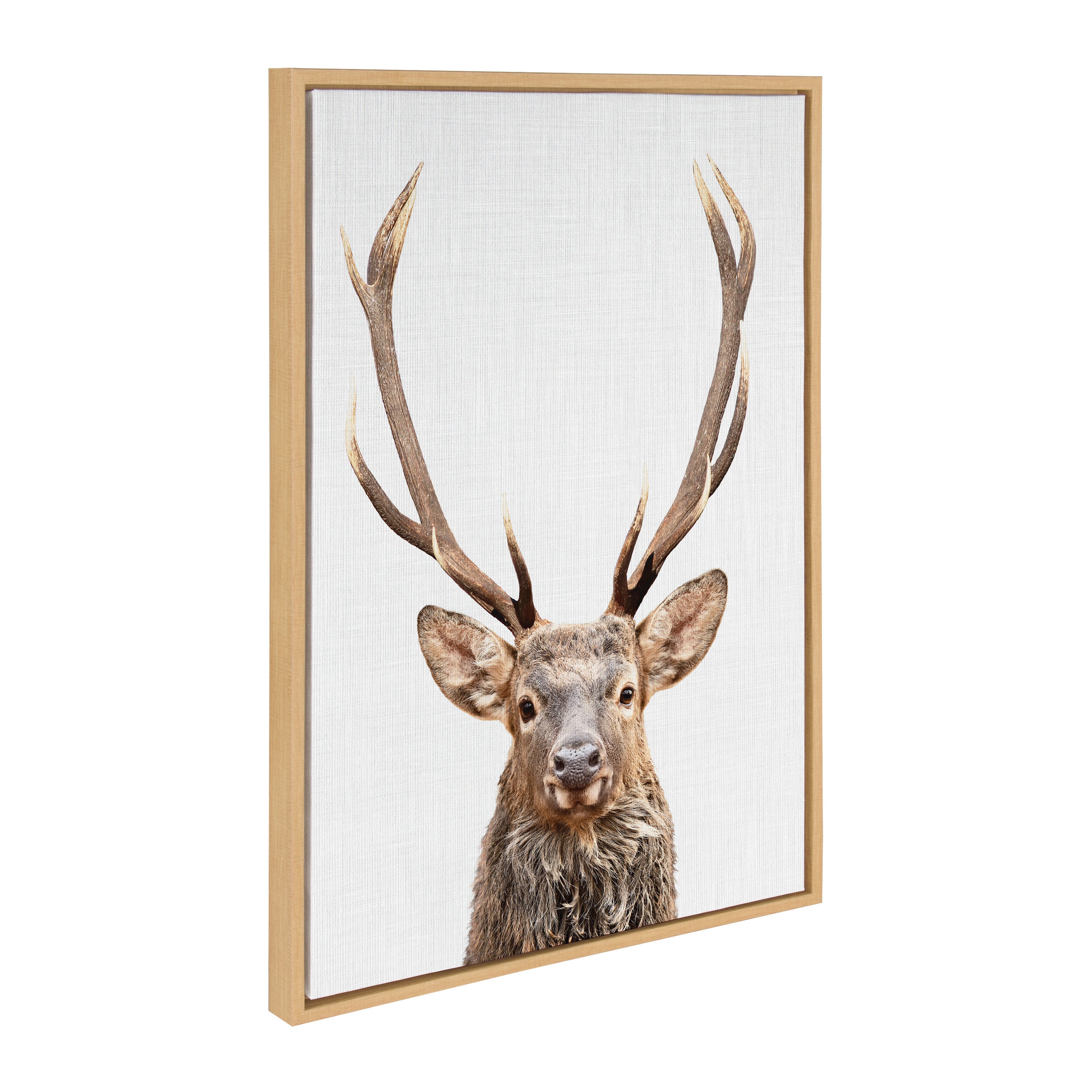Sylvie The Red Deer Color Framed Canvas by Simon Te of Tai Prints