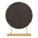 Gold Finish Round Table Mirror with Metal Stand Back View