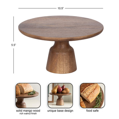 Serving Tray Cake Stand Walnut Brown 11x11x6 2