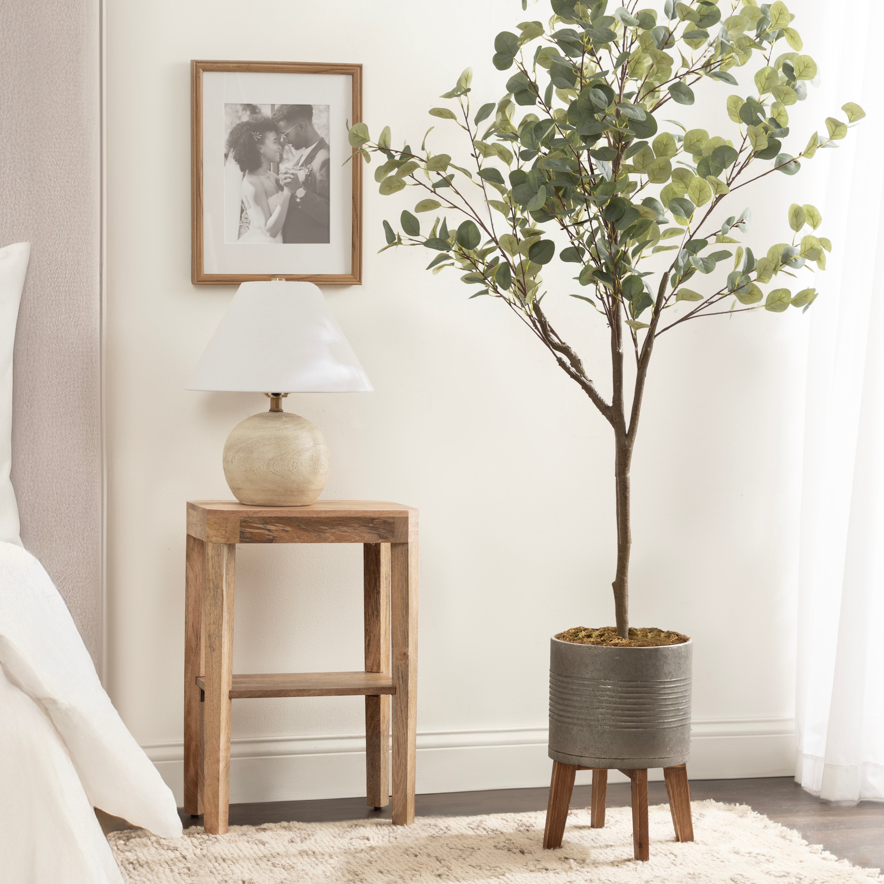 Faux Tree 6.5' Pewter Rustic Brown 8