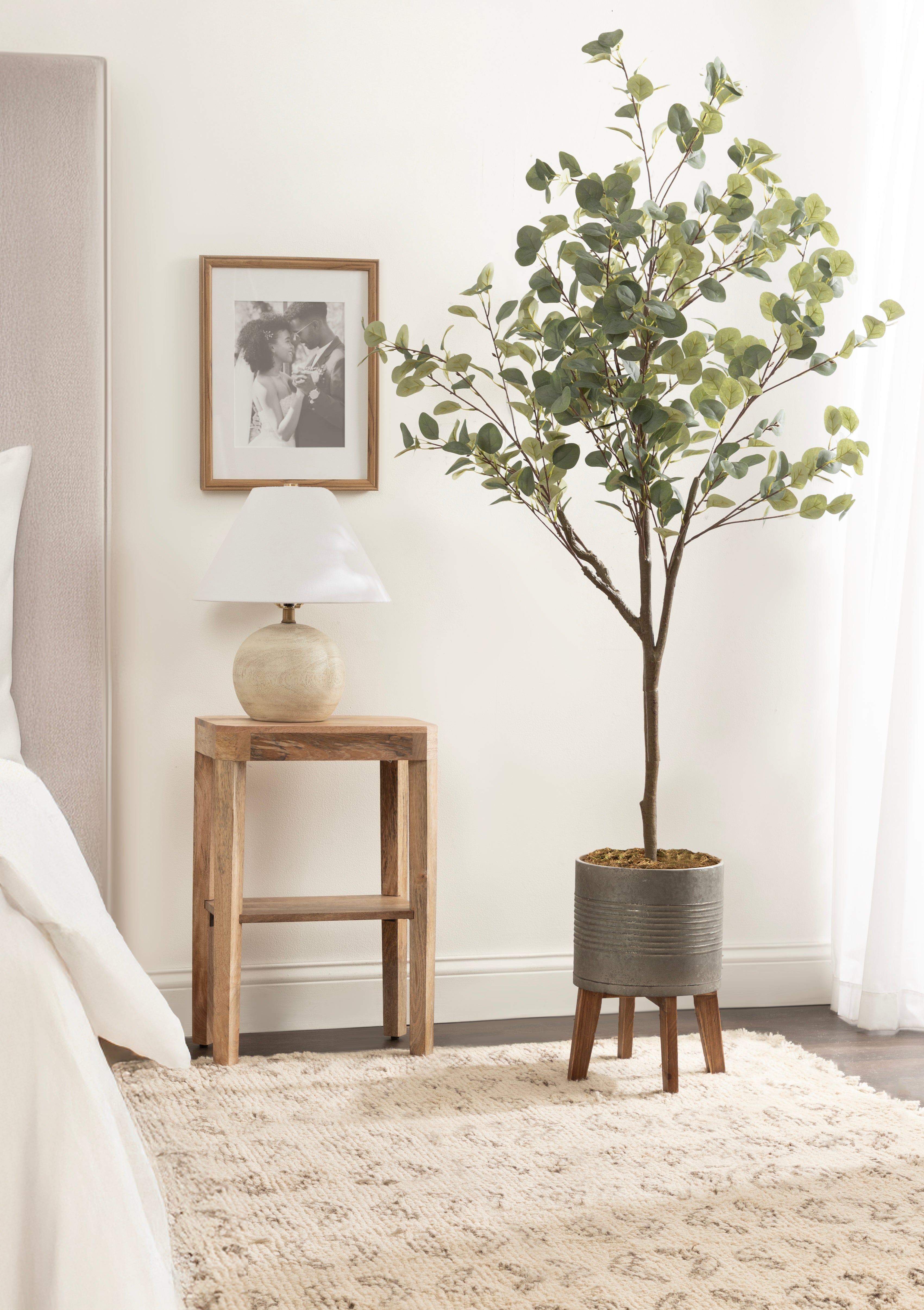 Faux Tree Pewter Rustic Brown 6.5' 8