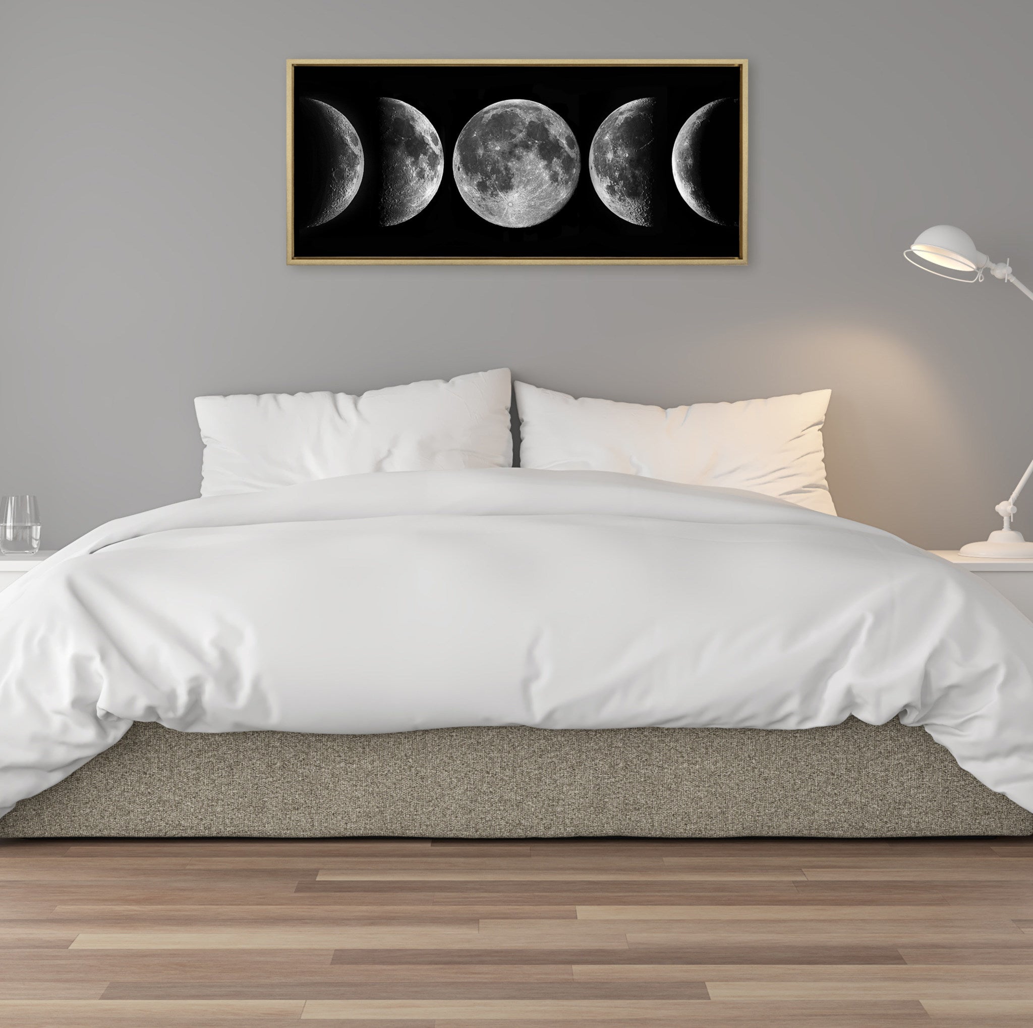 Sylvie Phases of the Moon Framed Canvas by The Creative Bunch Studio