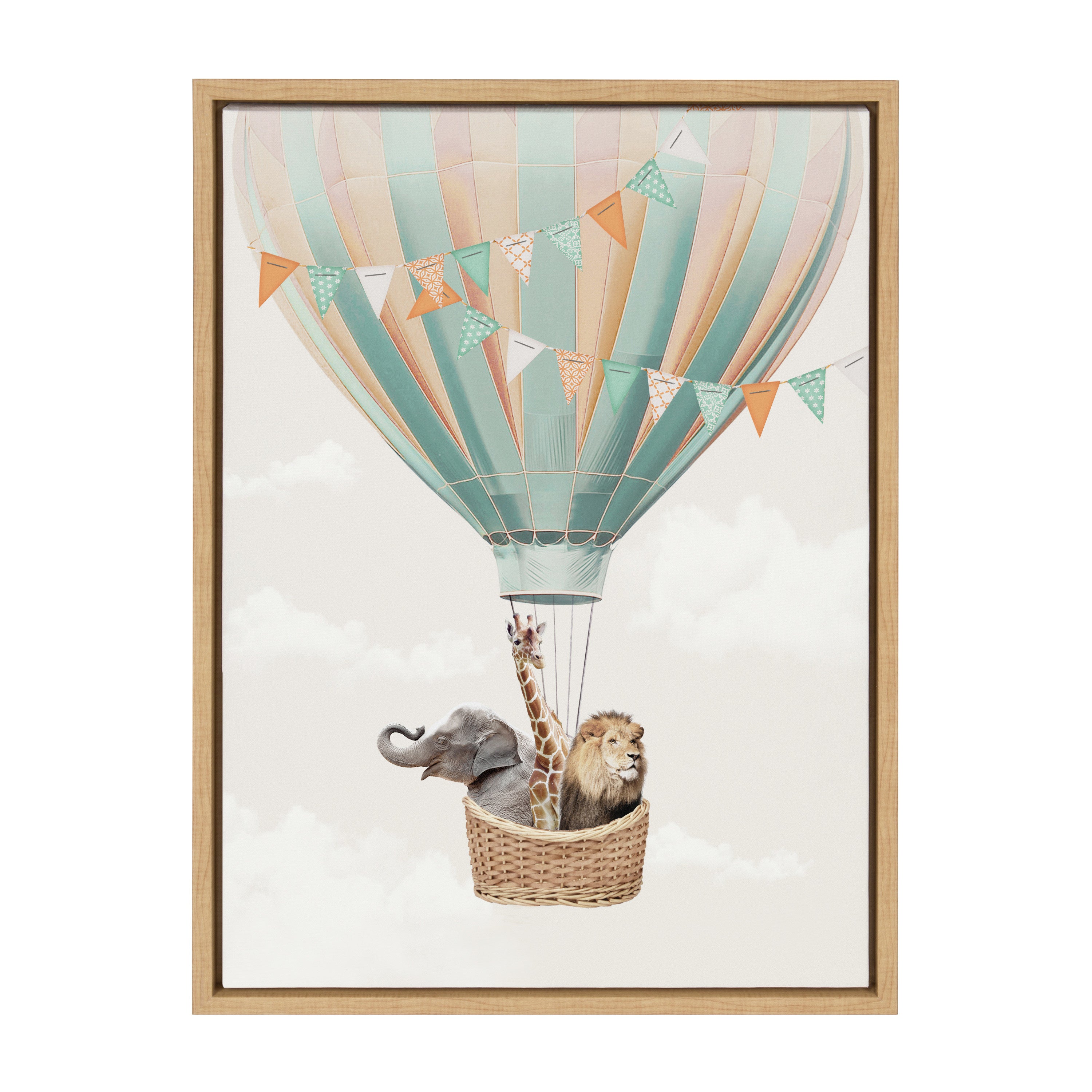 Sylvie Hot Air Balloon Travel Framed Canvas by July Art Prints