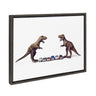 Sylvie Dino Cars Faceoff Framed Canvas by Saint and Sailor Studios
