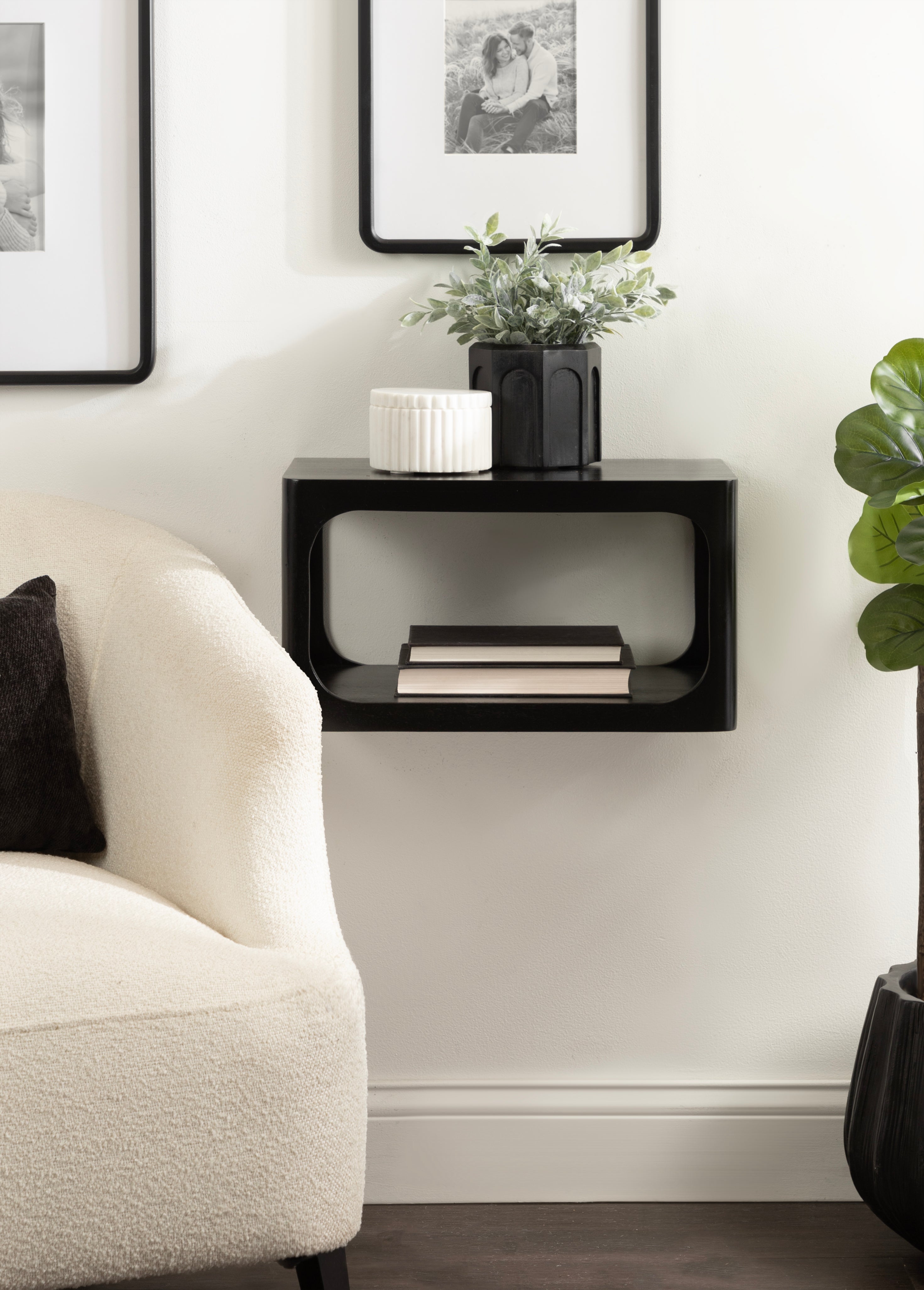 Floating Side Table Black 18x10x10 8