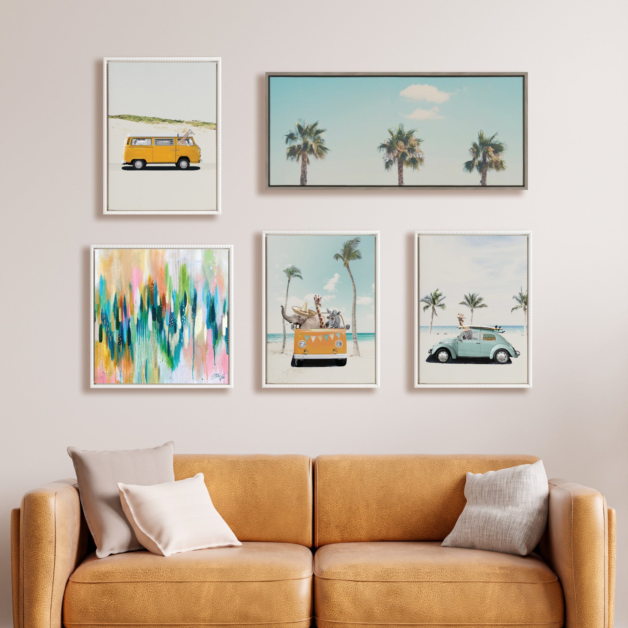 Sylvie Beaded Beach Adventures Framed Canvas by July Art Prints
