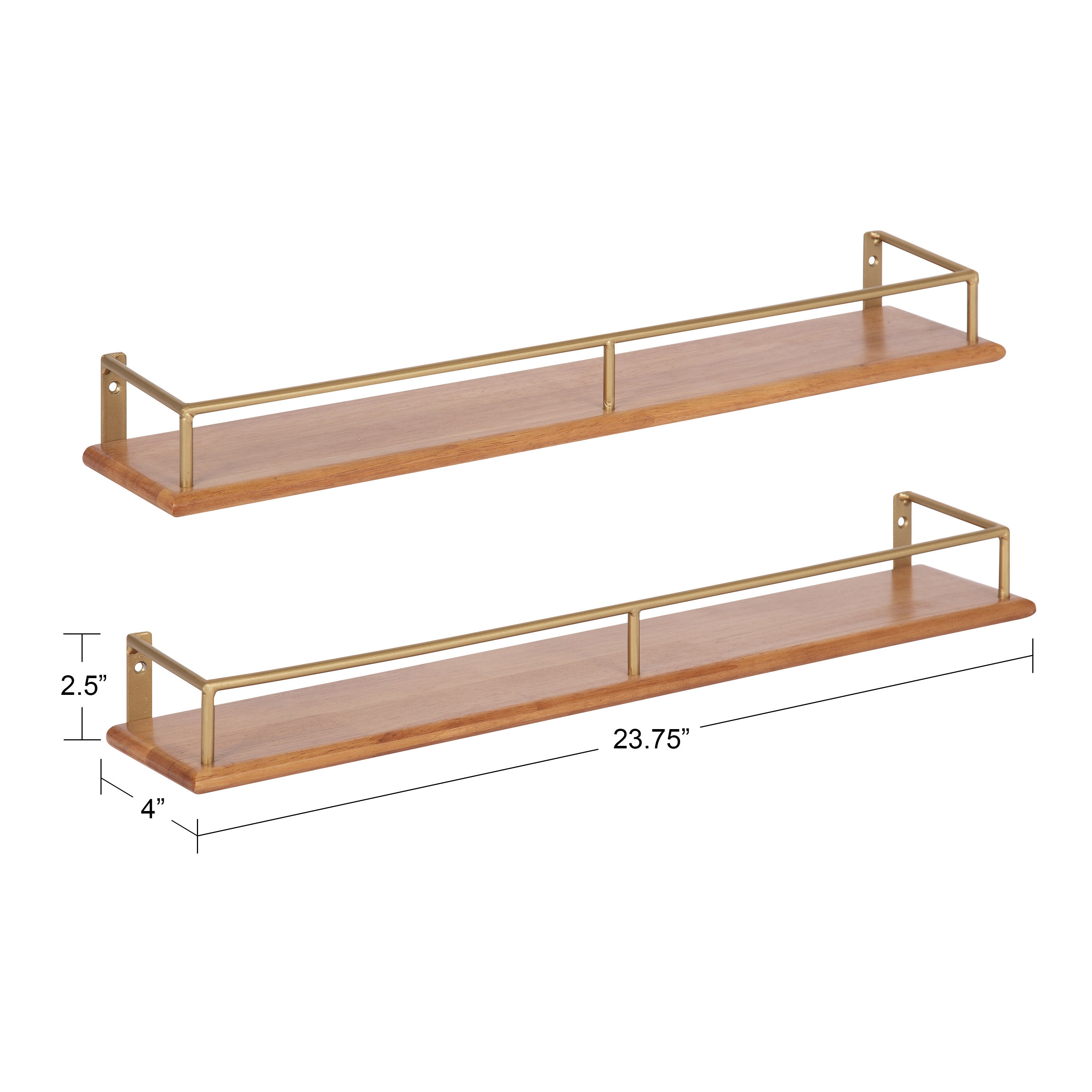 Floating Shelf 2pk 24" Natural Gold 2