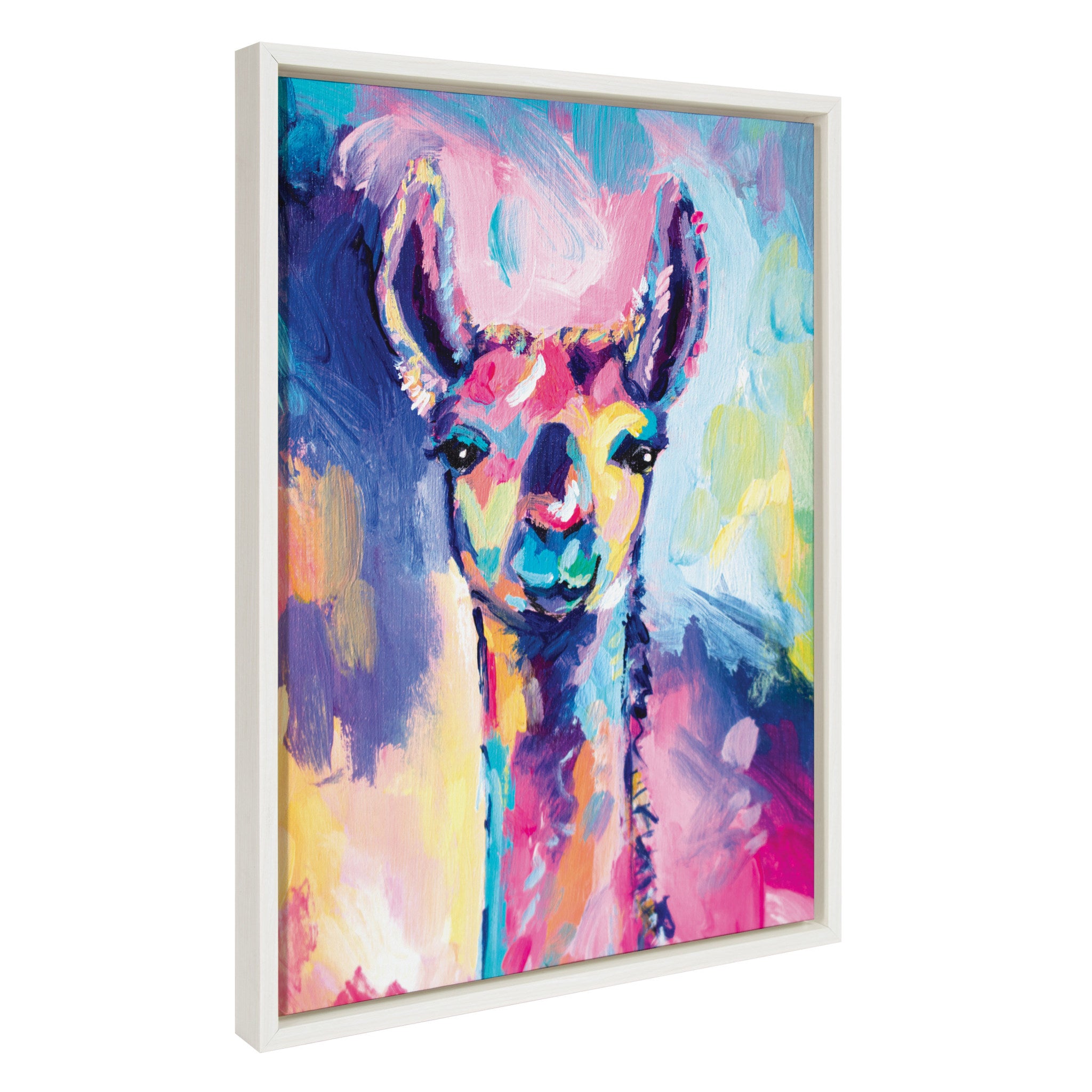 Sylvie Lolly The Llama Framed Canvas by Rachel Christopoulos