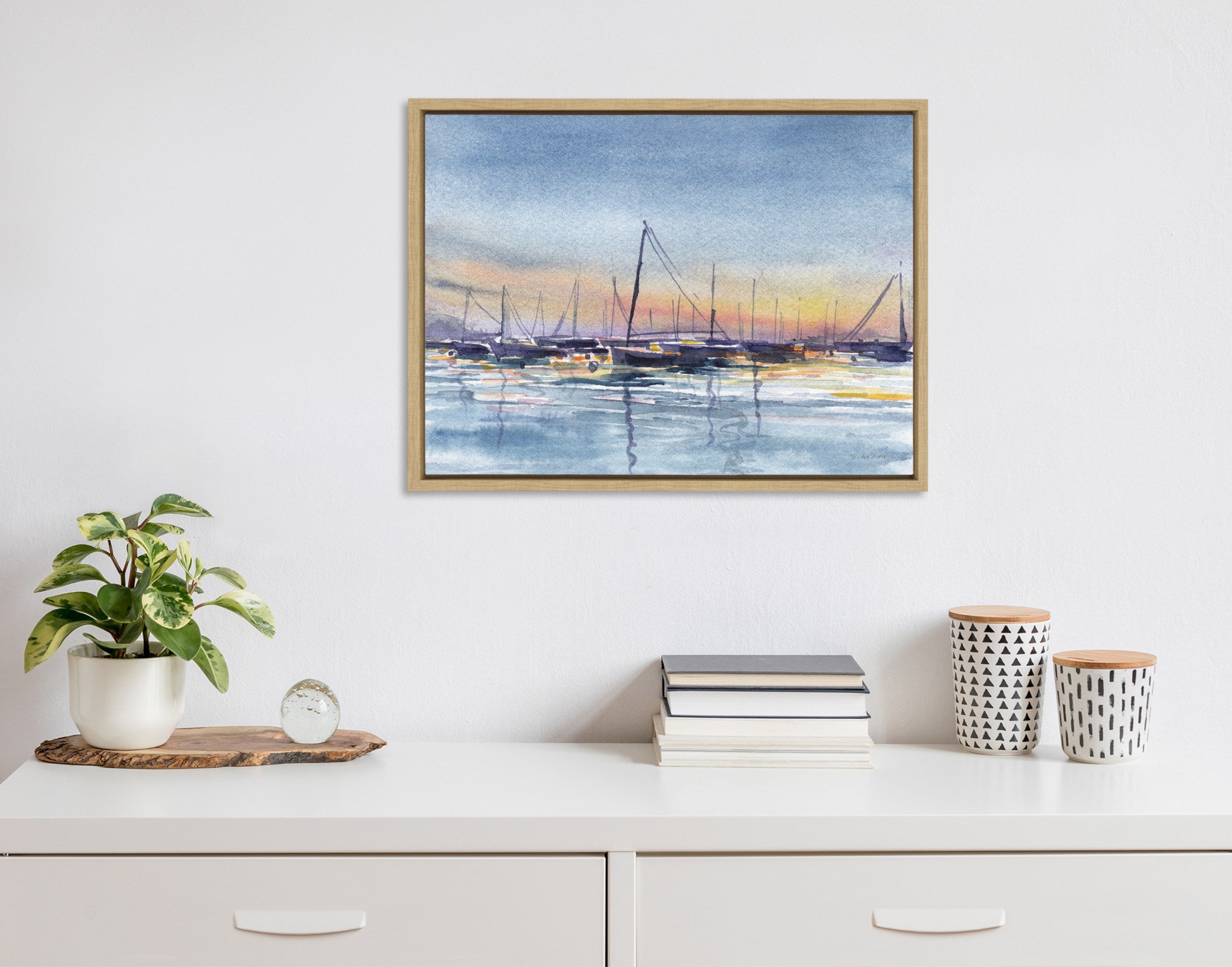 Sylvie Daybreak at Vineyard Haven Framed Canvas by Patricia Shaw