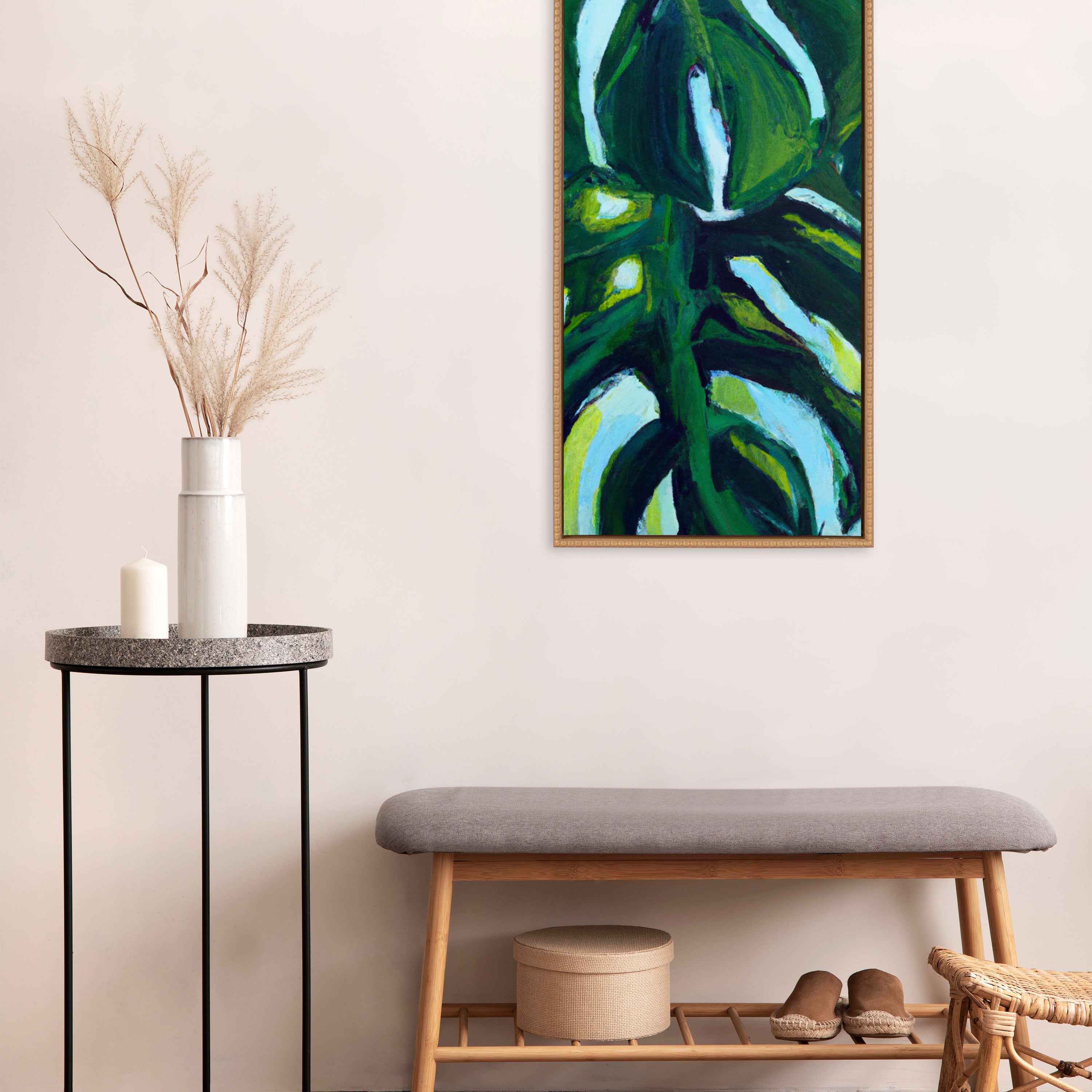 Framed Canvas 18x40 Sylvie Beaded Rustic Natural 5