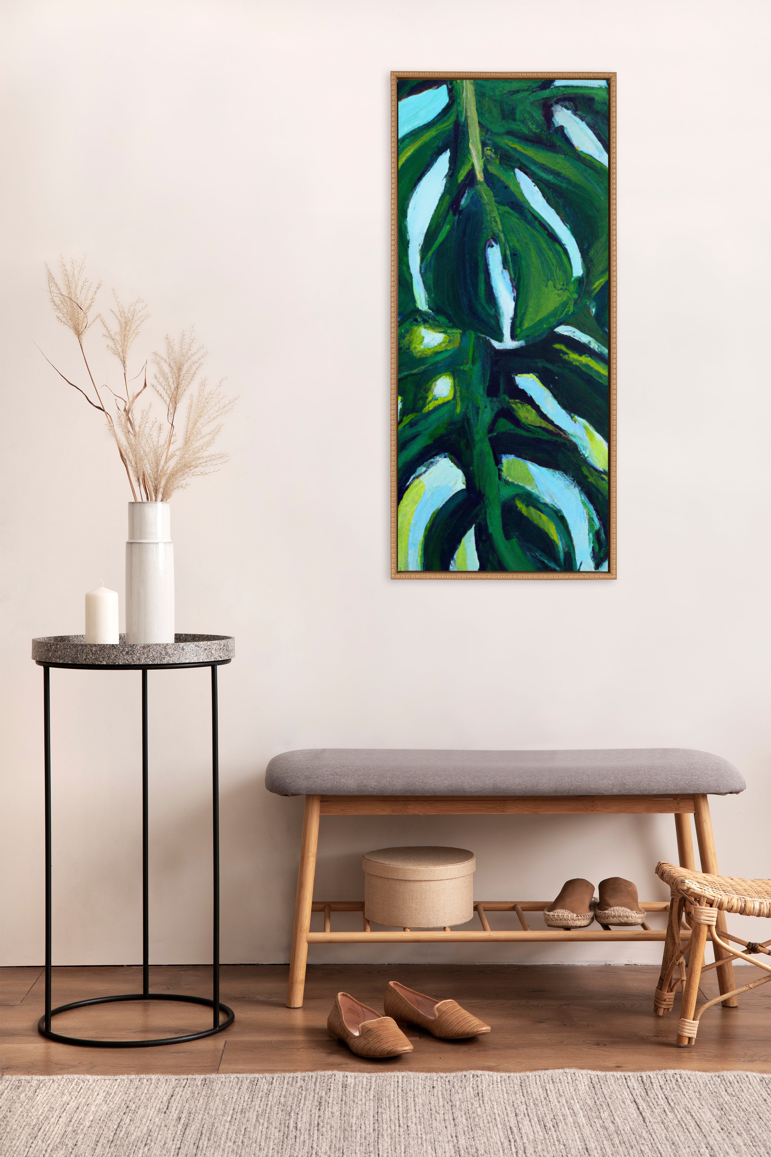 Framed Canvas 18x40 Sylvie Beaded Rustic Natural 5