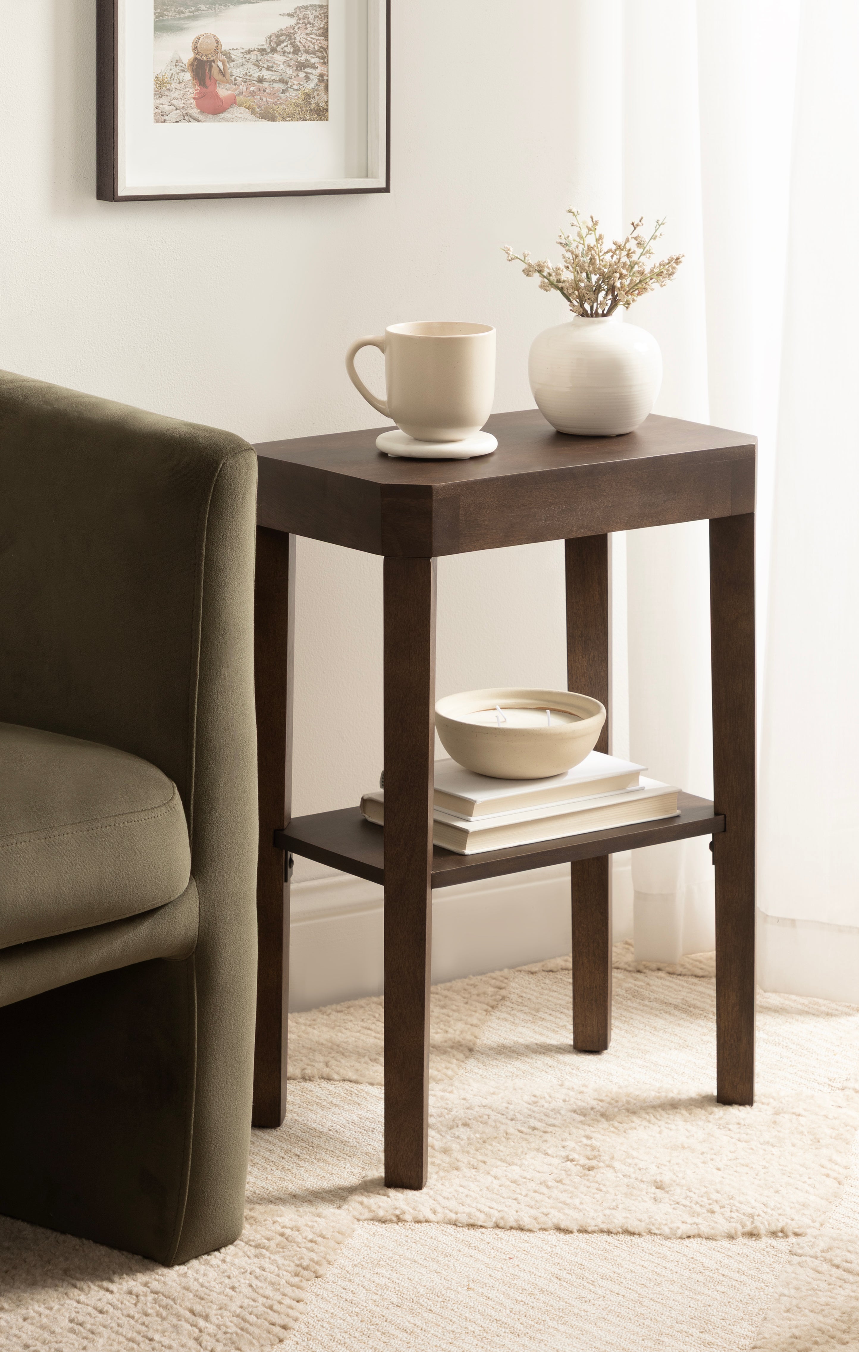 Side Table Dark Brown 16x10x25 6