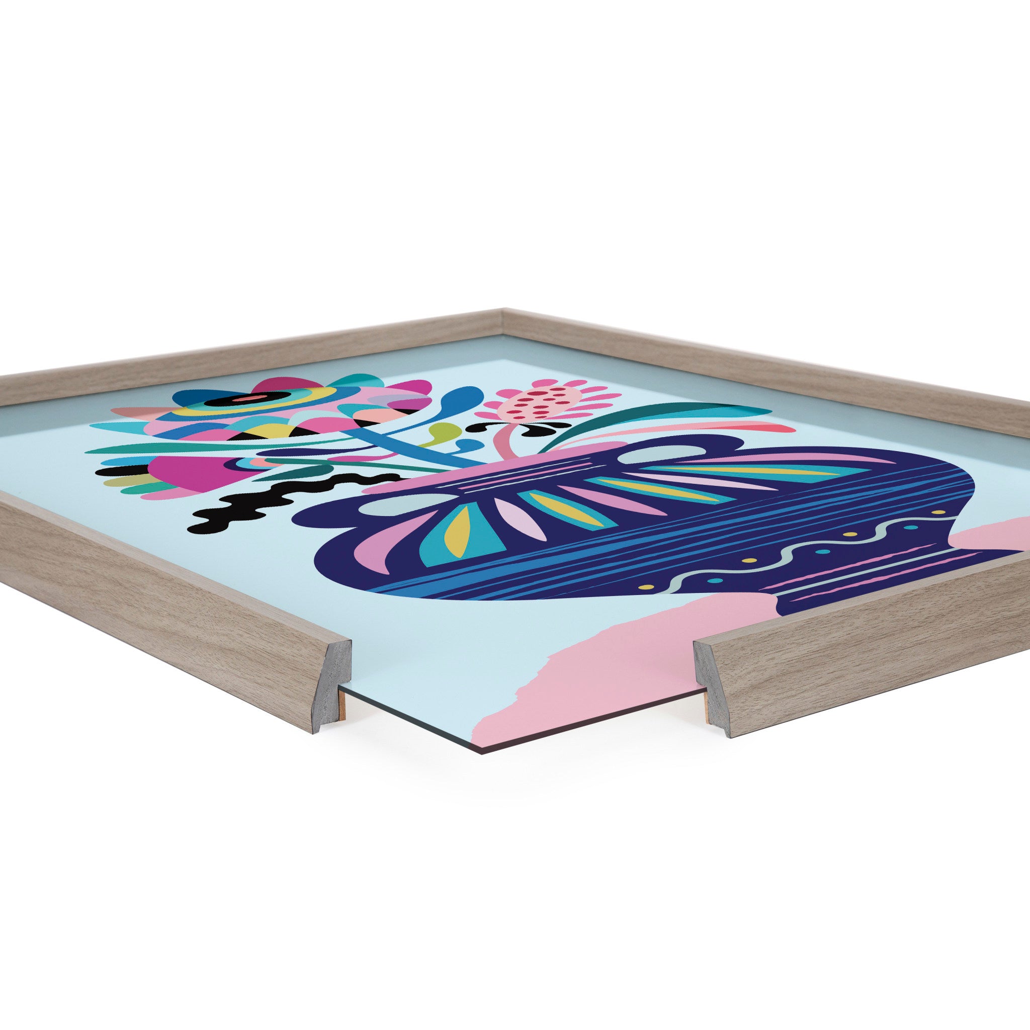 Blake Mid Century Modern Whimsical Floral Framed Printed Art by Rachel Lee of My Dream Wall