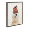 Sylvie Polar Bear Baseball Framed Canvas by Amy Peterson Art Studio
