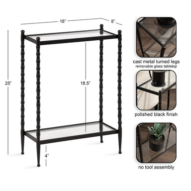 Side Table Black 18x8x25 2