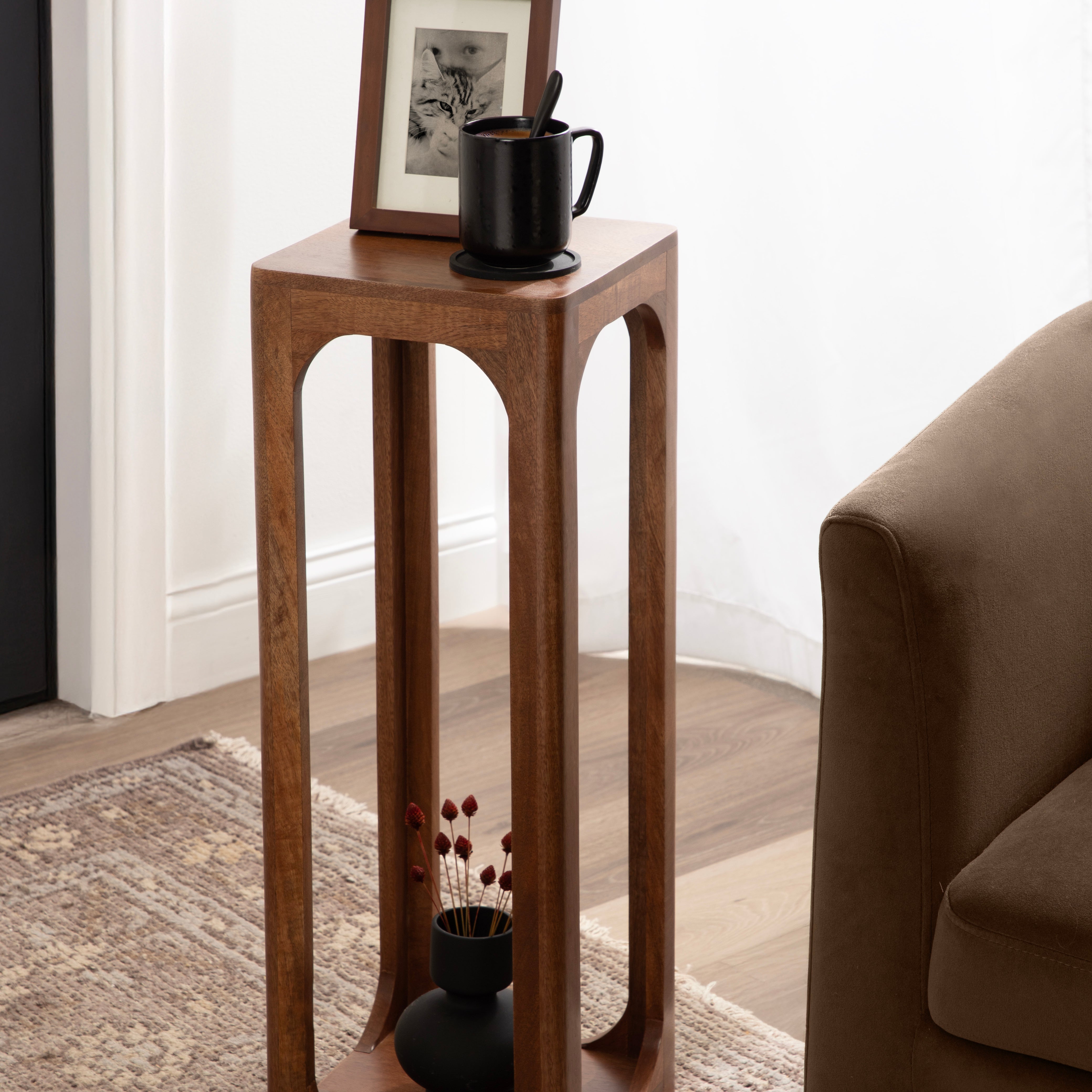 Tea Table 10x10x30 Walnut Brown 7