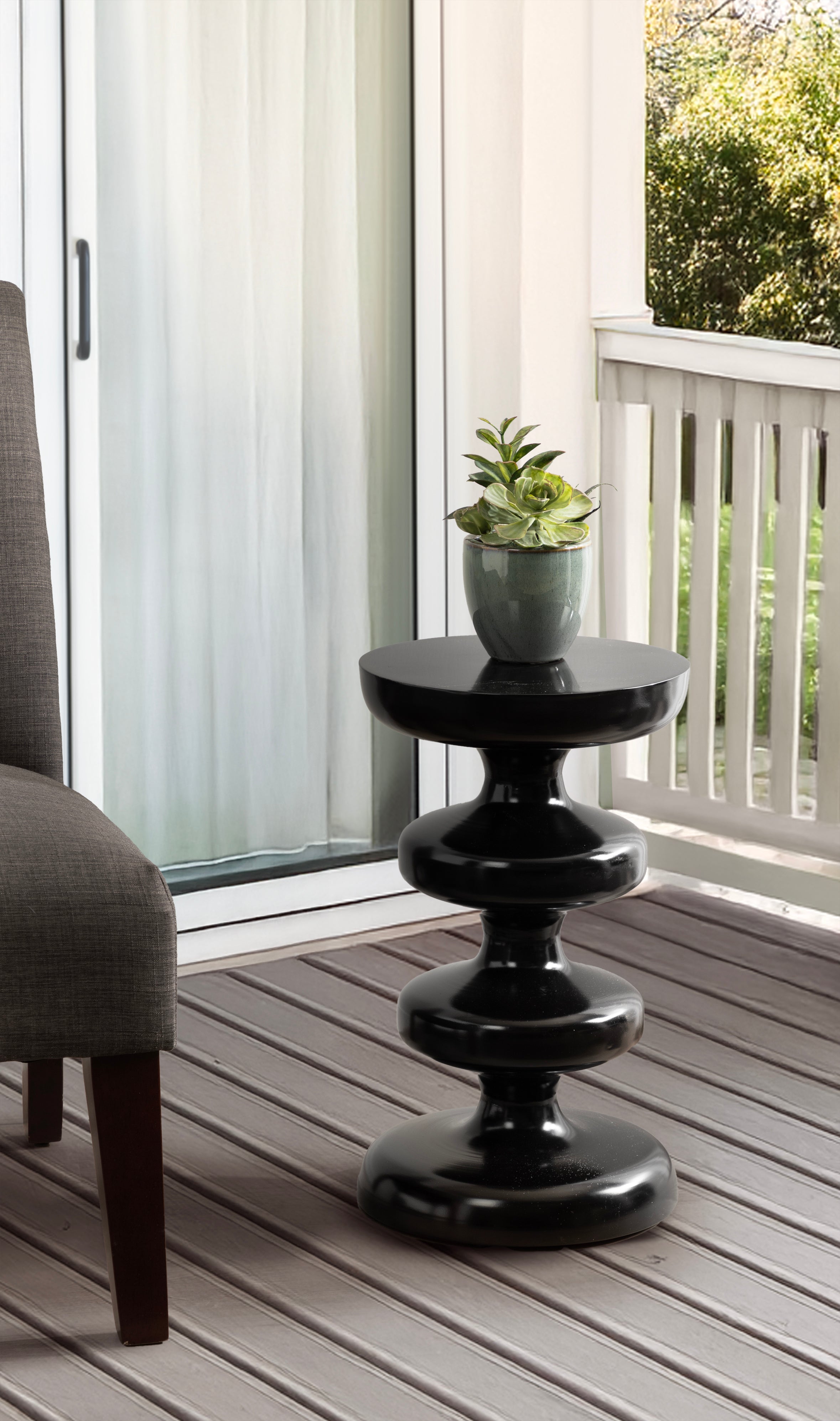 Side Table Black 12x12x21 7