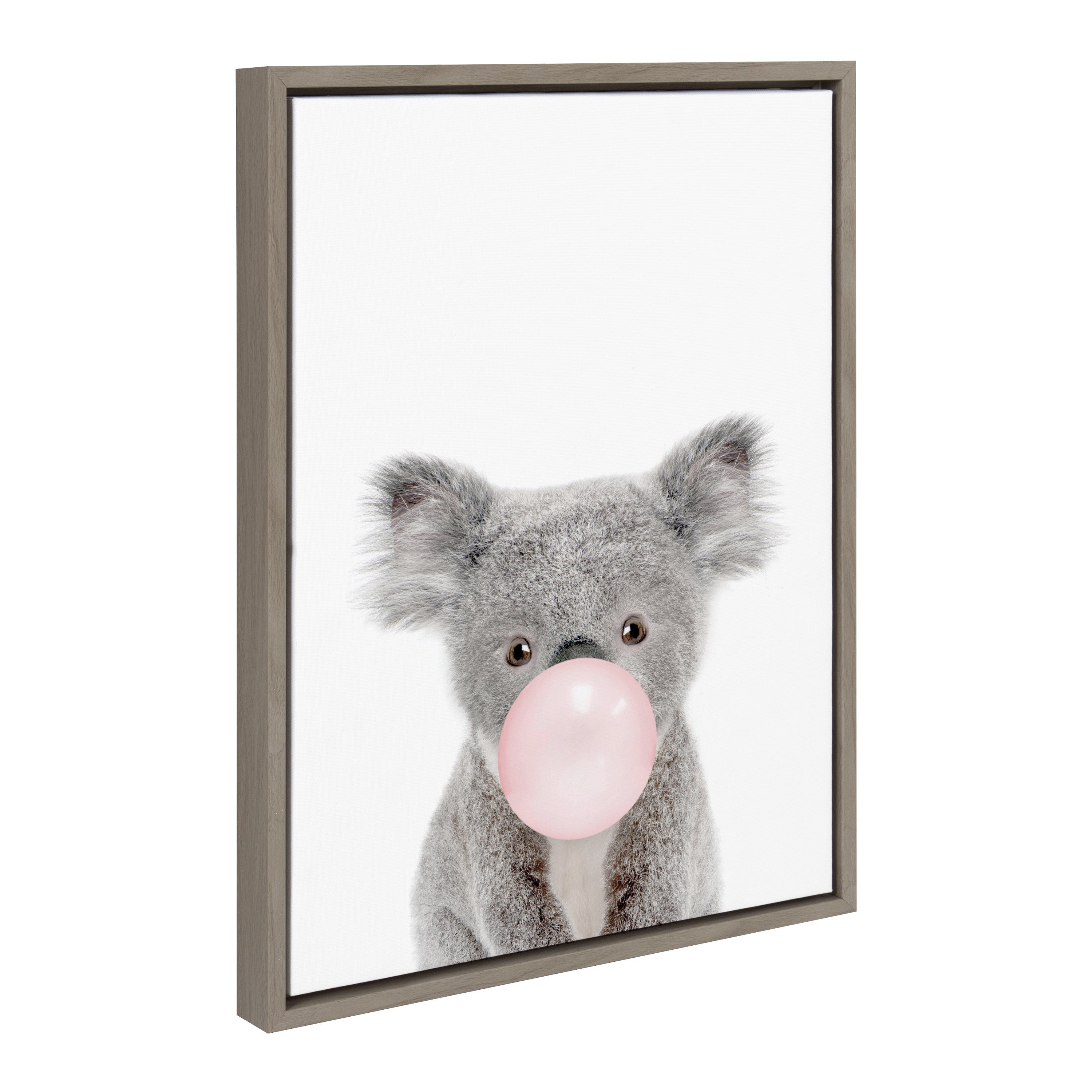 Sylvie Bubble Gum Koala Framed Canvas by Amy Peterson Art Studio