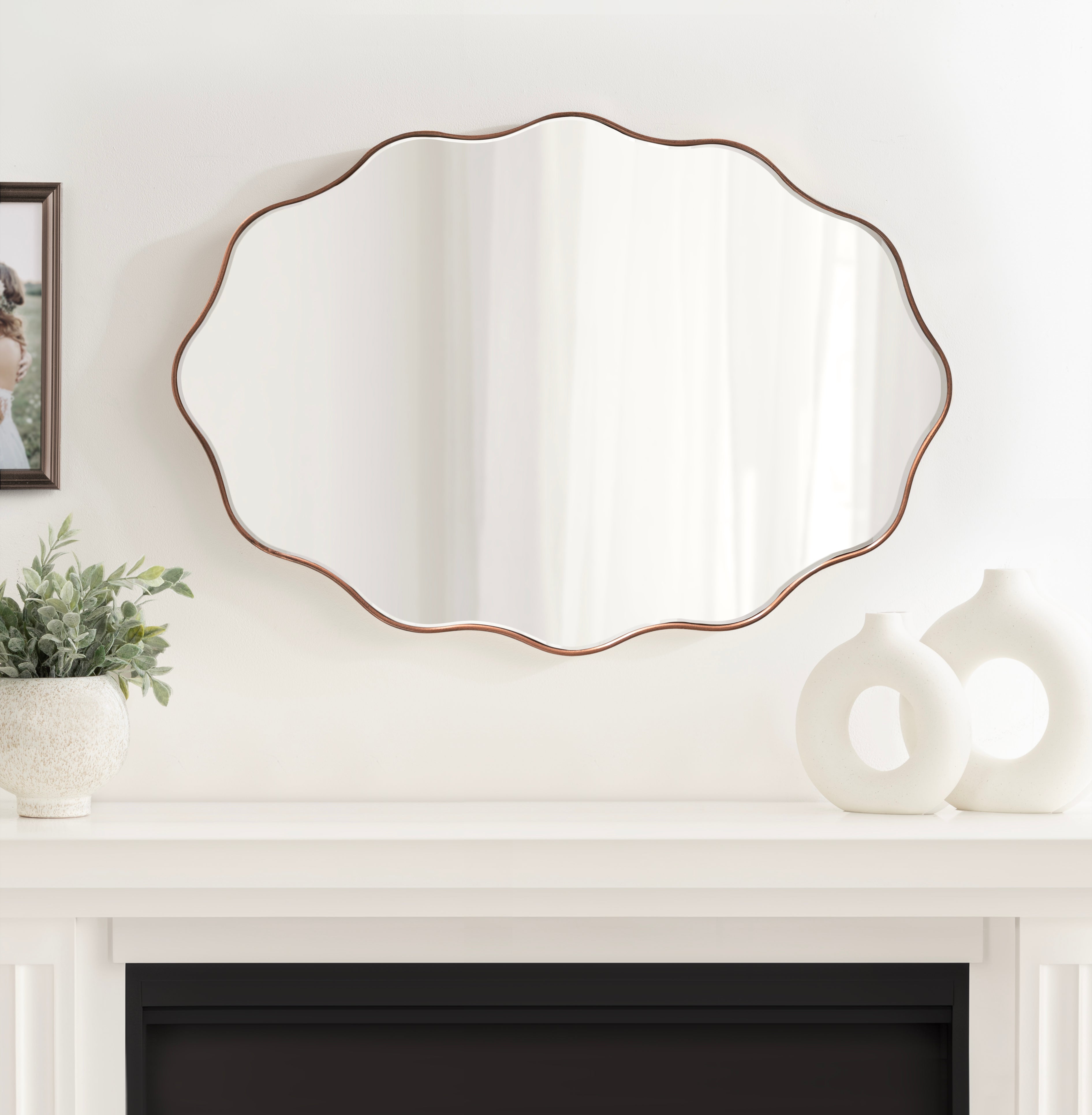 Viona Oval Scalloped Mirror