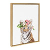 Sylvie Flower Crown Tiger Cub Framed Canvas by Amy Peterson Art Studio