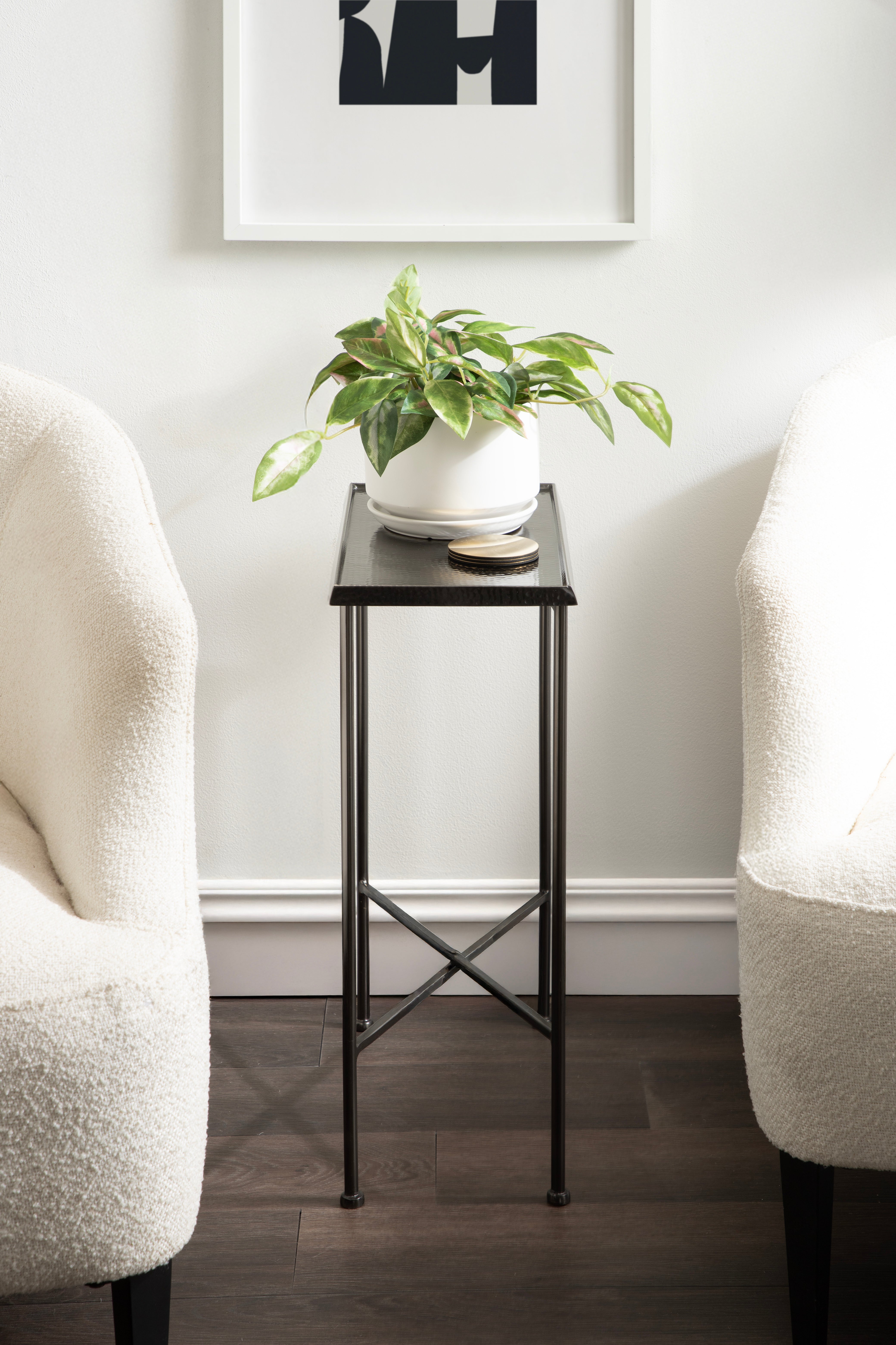 Side Table Pewter 17x9x24 6
