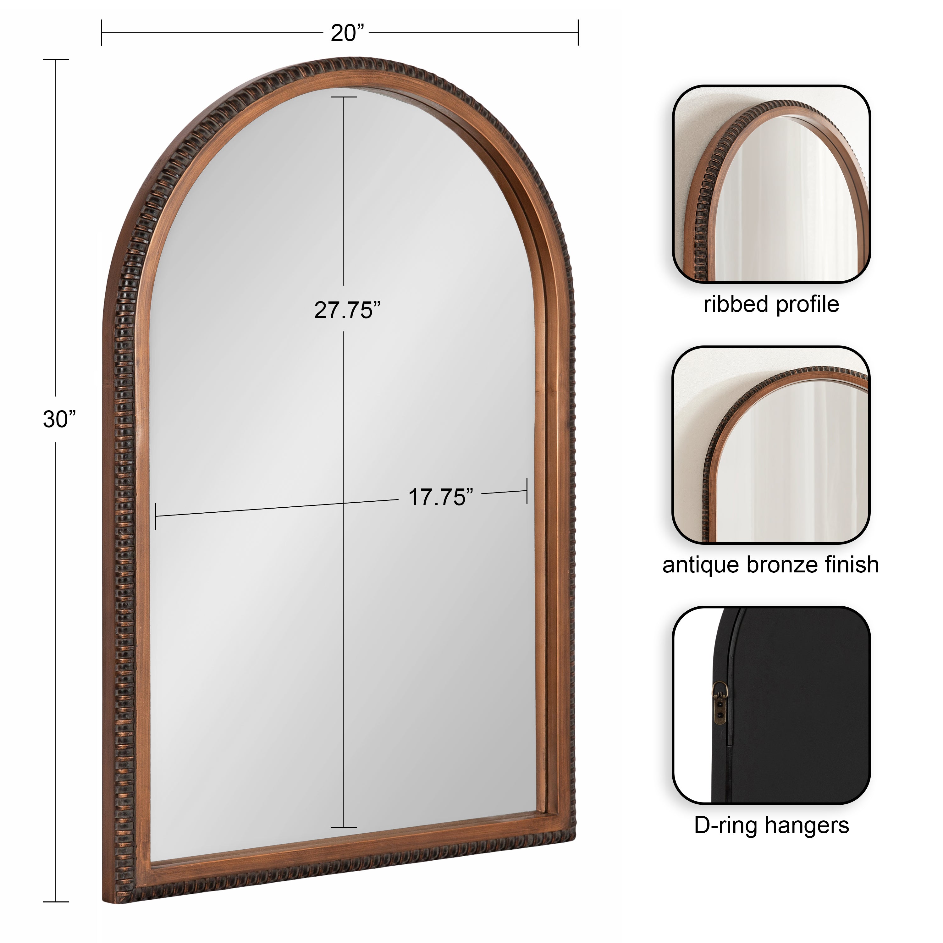 Arch Mirror Bronze 20x30 2