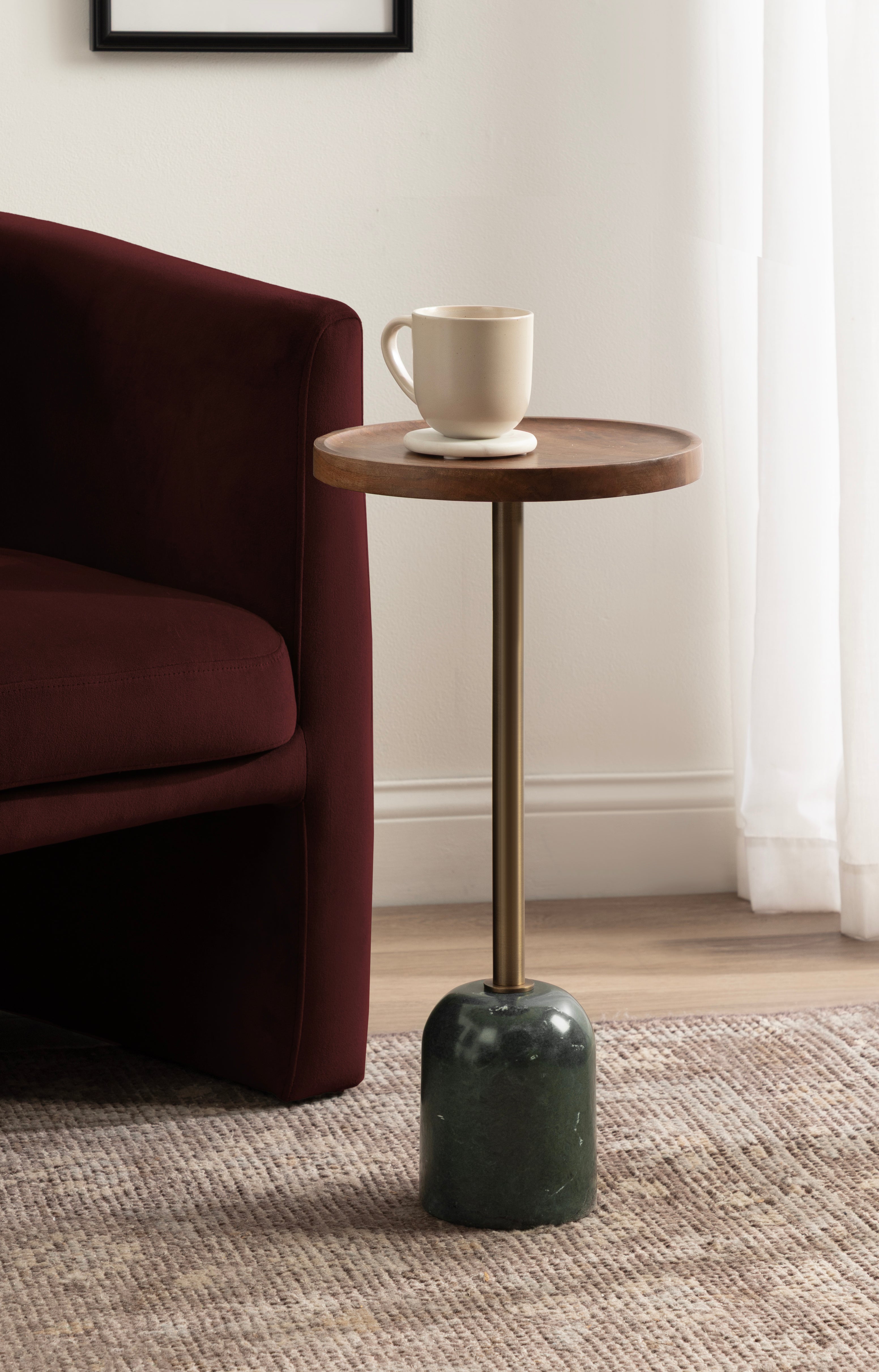 Shorrock Wood and Marble Side Table