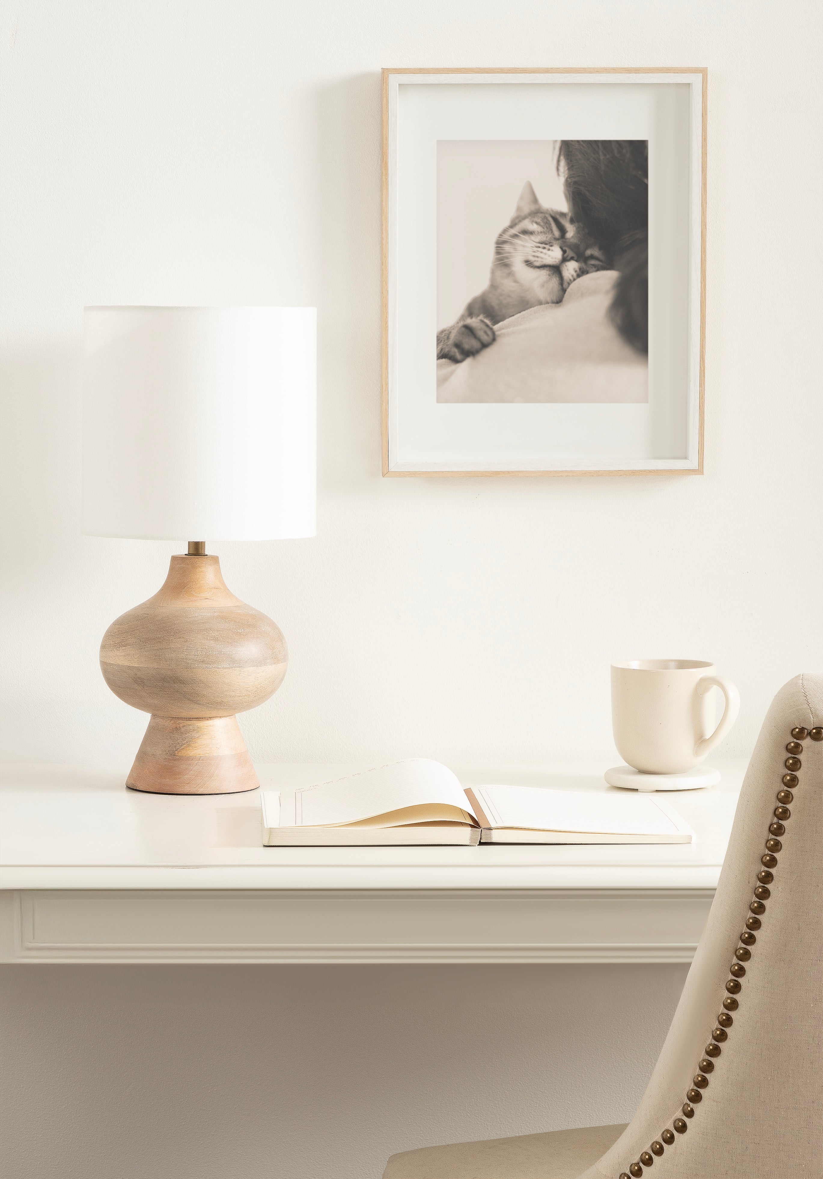 Tabletop Lamp Natural Beige 8x8x17 8