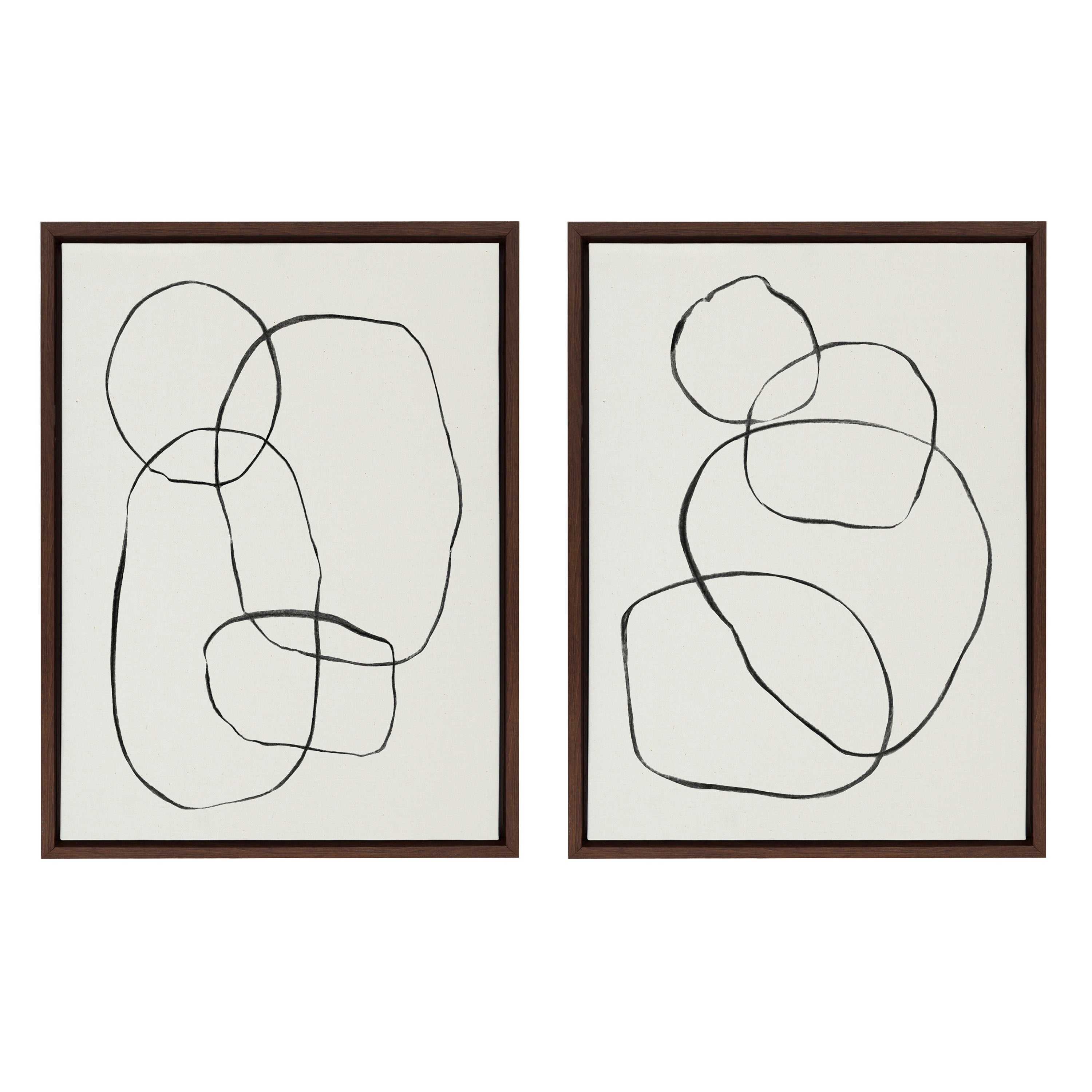 Sylvie Going in Circles Framed Textured Canvas Set by Teju Reval of SnazzyHues