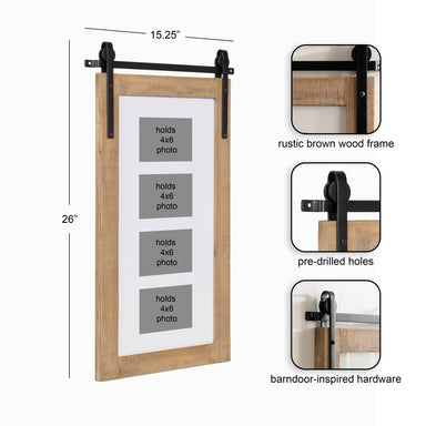Wall Frame Rustic Brown 10x20 matted to 4op 2