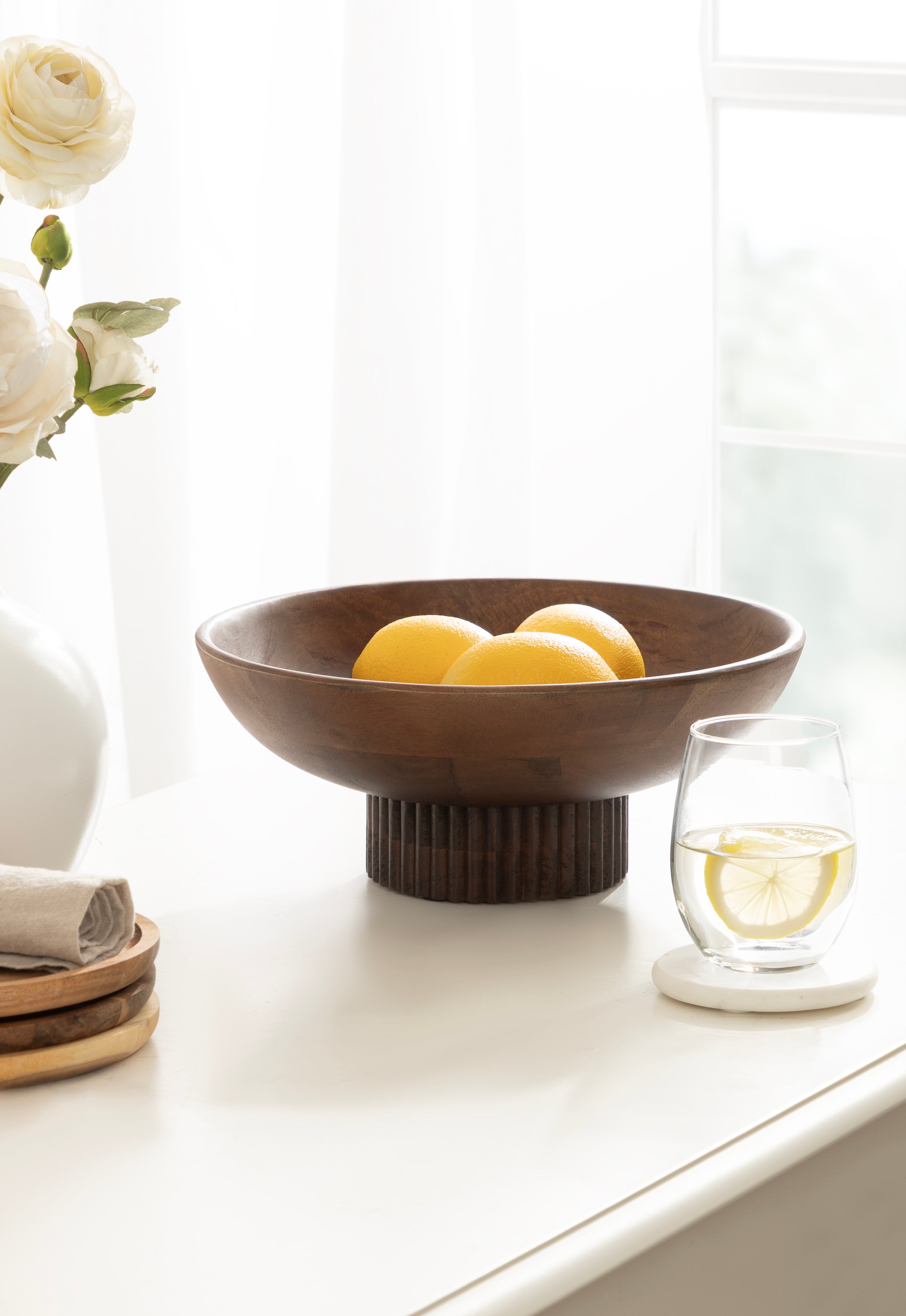 Serving Bowl Walnut Brown 12x12x5 6