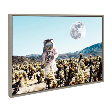 Sylvie Astronaut Planet Desert Moon Framed Canvas by July Art Prints