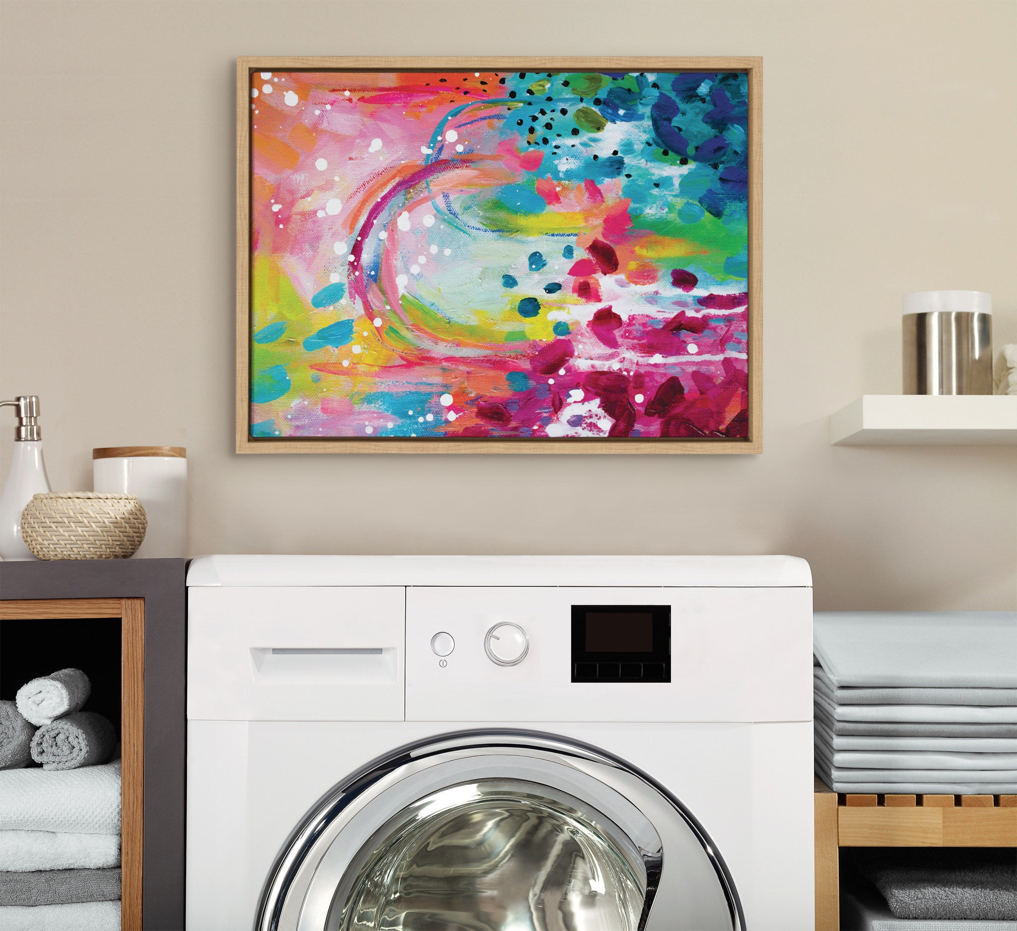 Sylvie Chasing Rainbows Framed Canvas by Rachel Christopoulos