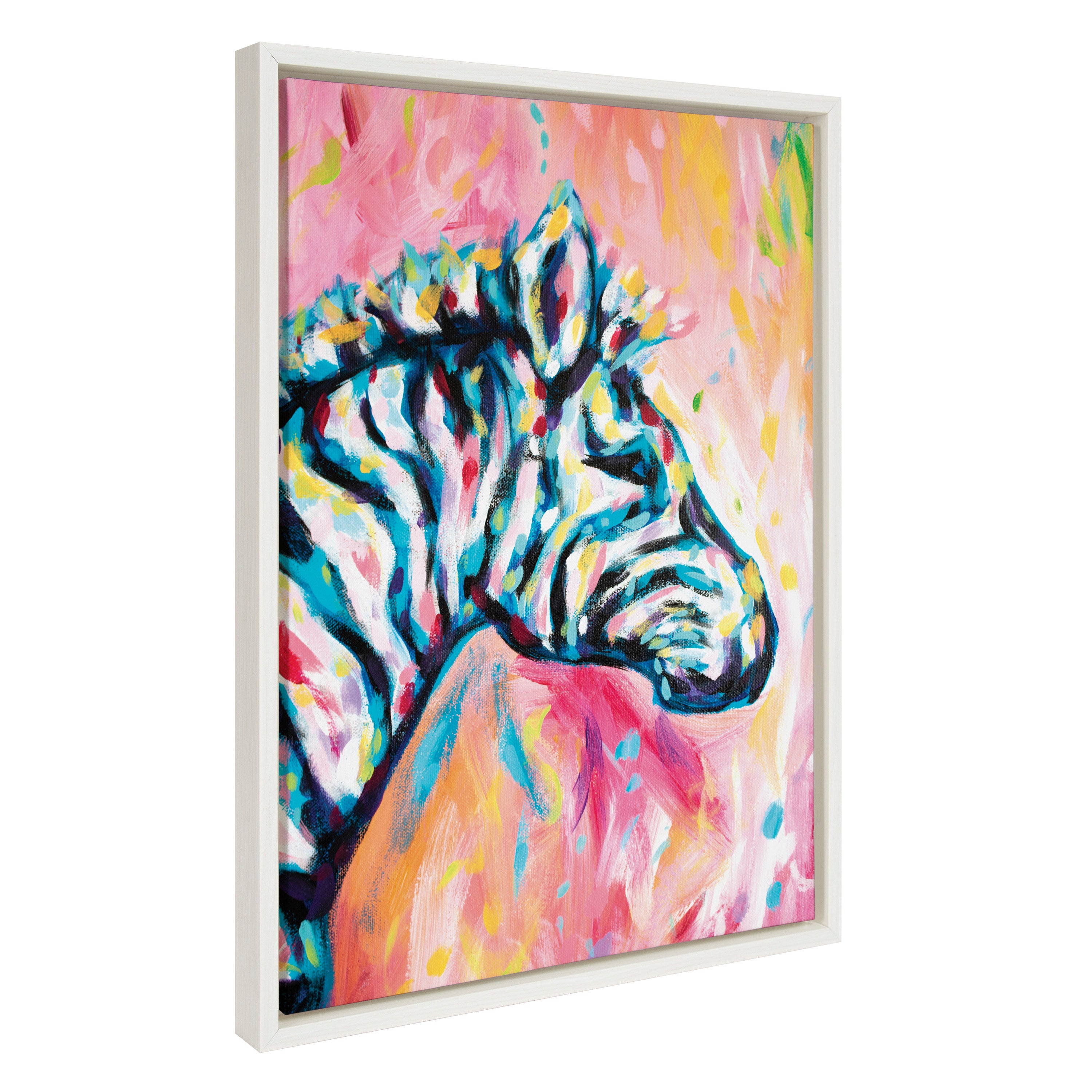 Sylvie Piata The Zebra Framed Canvas by Rachel Christopoulos