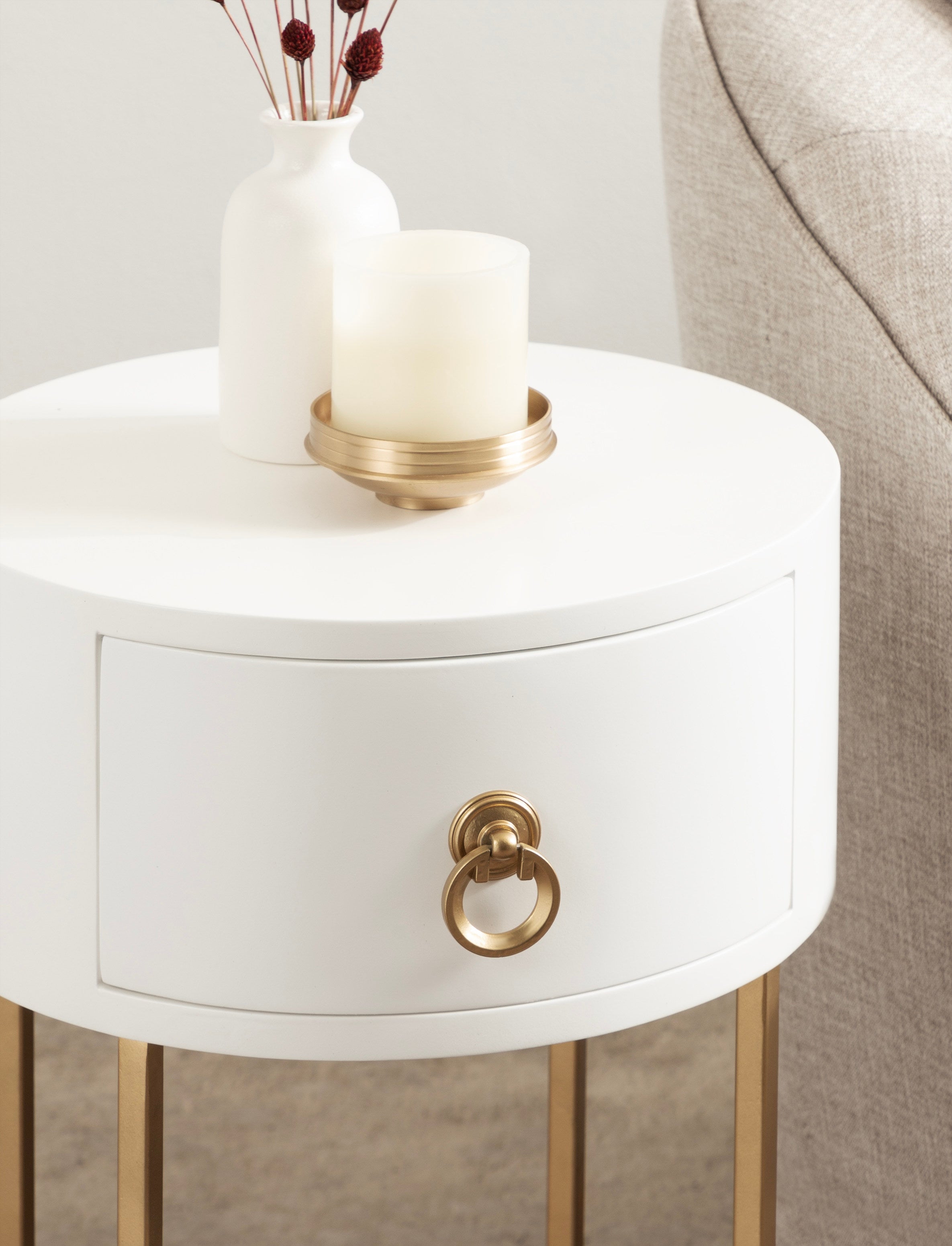 Decklyn Glam Round Side Table