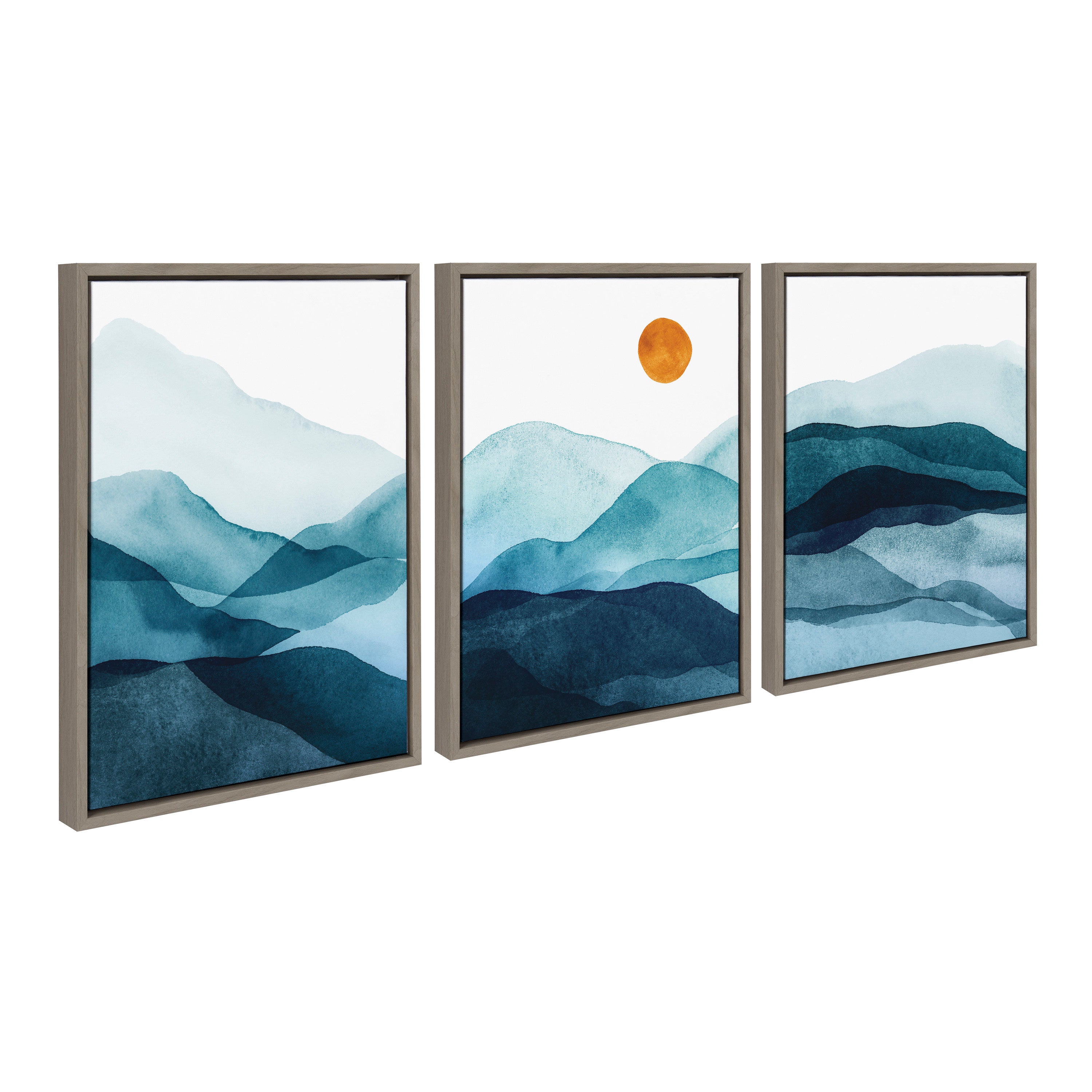 Sylvie Blue Mountain Range Framed Canvas Set by Amy Lighthall