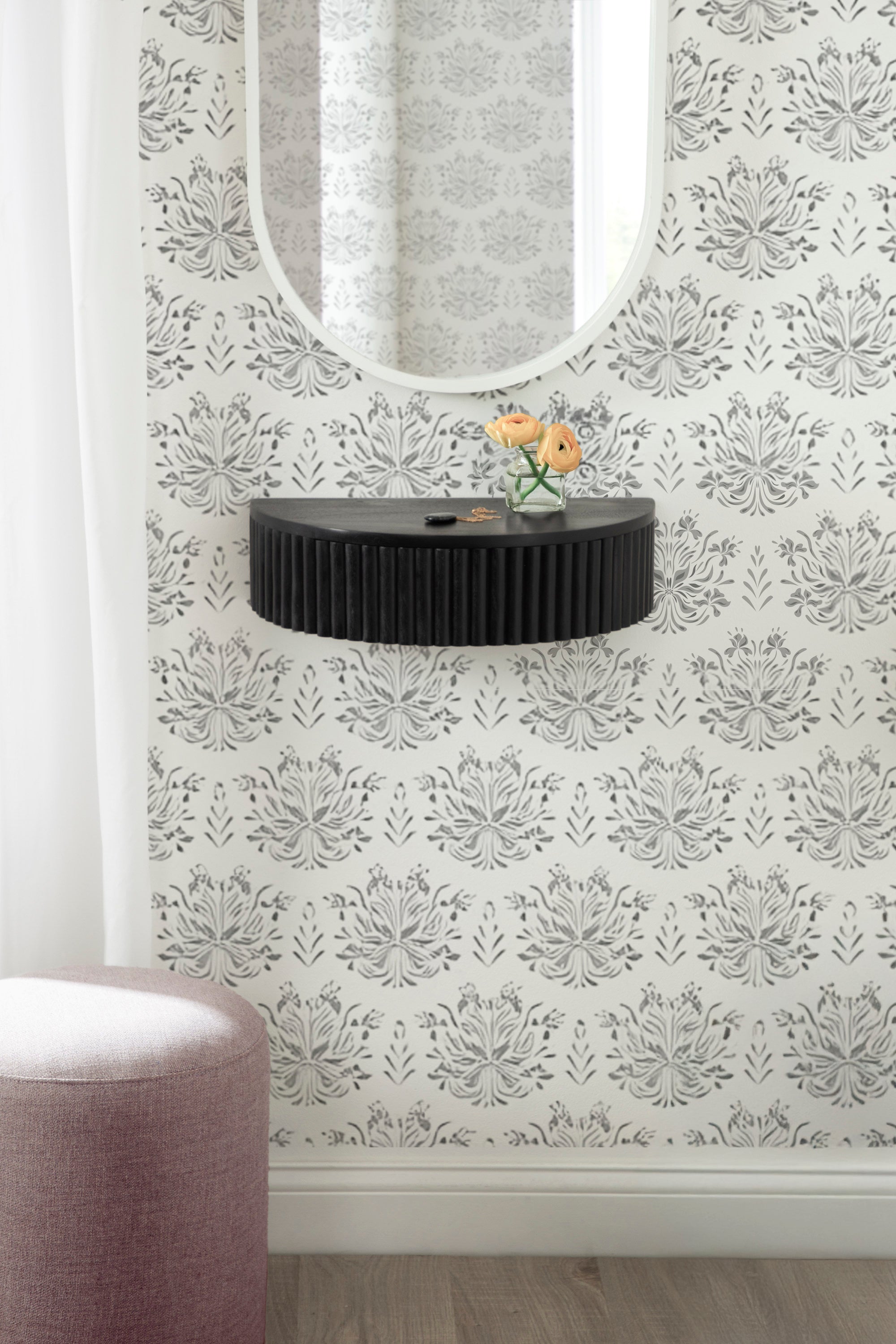 Floating Side Table Black 20x11x6 7