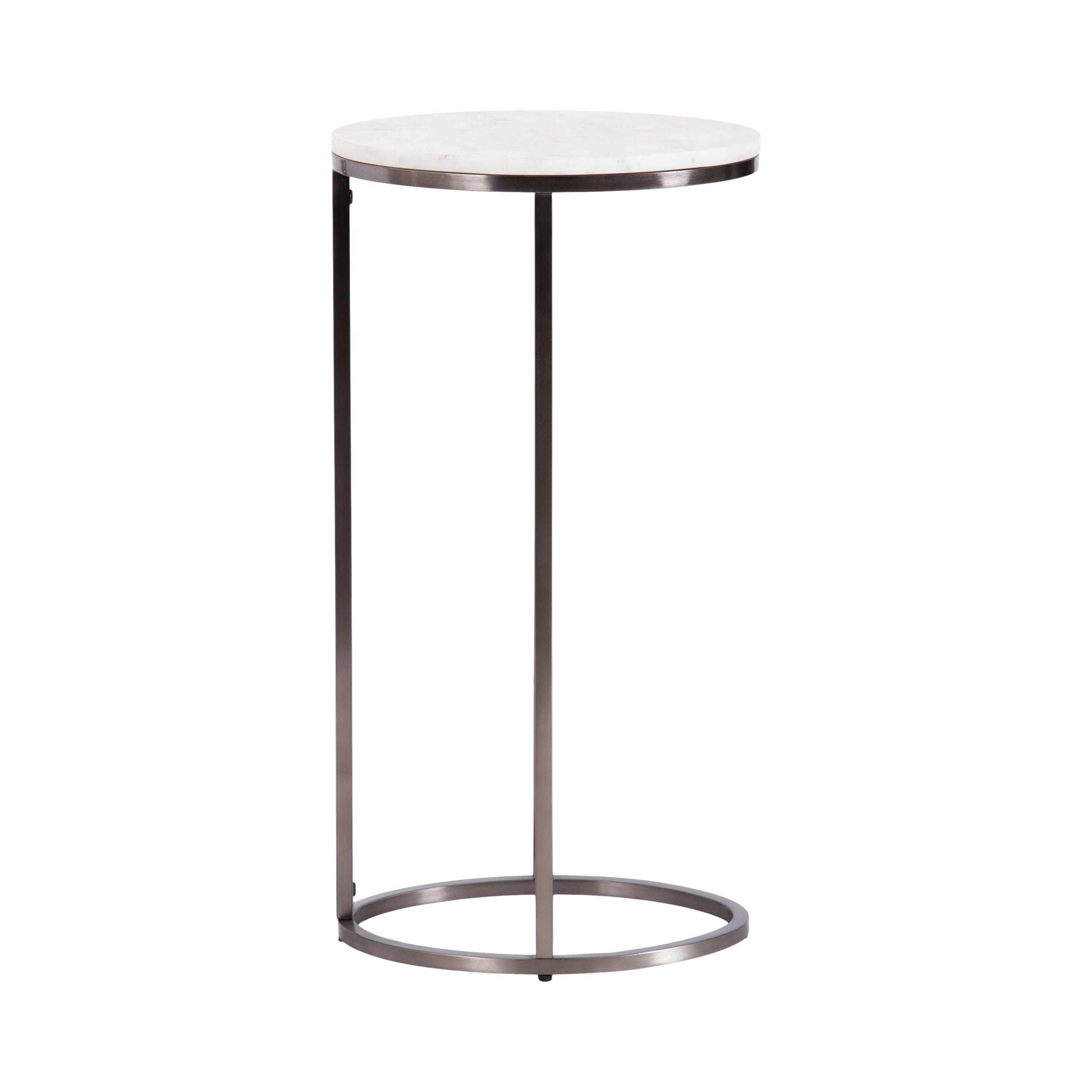 C Table White Pewter 14x9x28 5