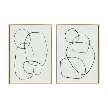 Sylvie Going in Circles Framed Textured Canvas Set by Teju Reval of SnazzyHues