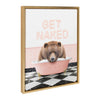 Sylvie Big Bear Retro Neon Sign Bath Framed Canvas by Amy Peterson